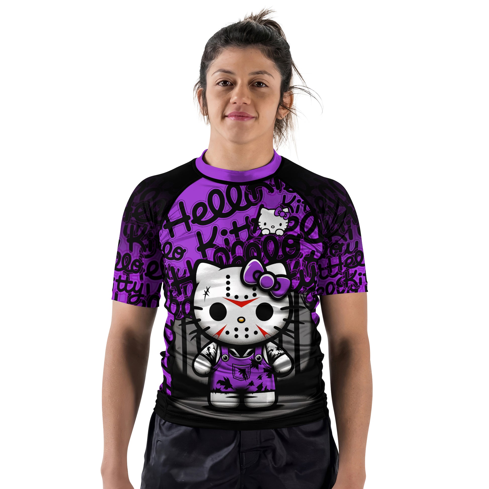 Jason Voorhees Kitty Purple Rash Guard
