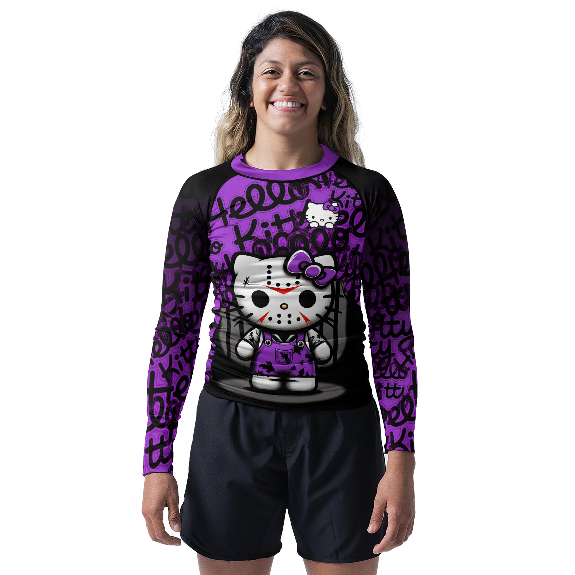 Jason Voorhees Kitty Purple Rash Guard