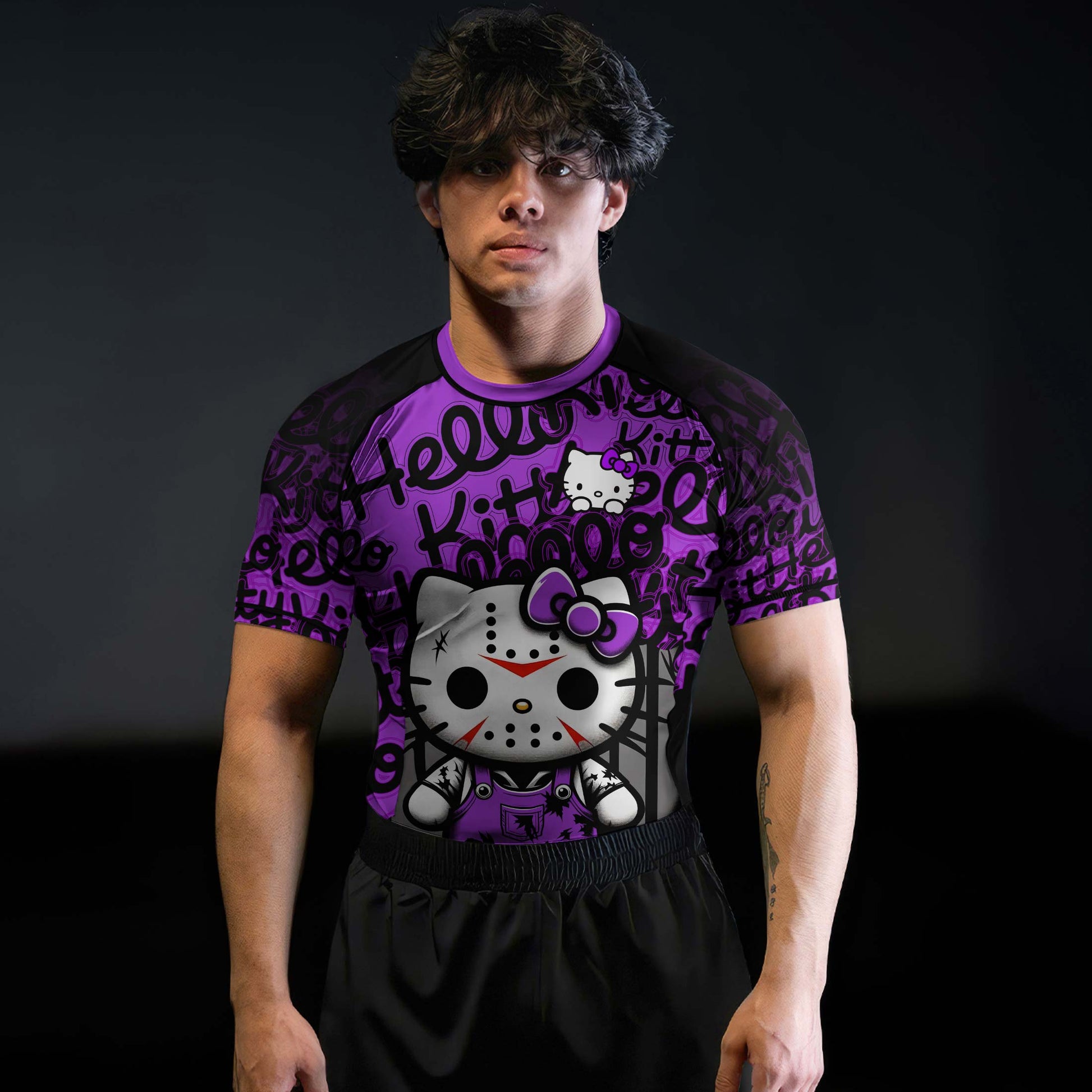Jason Voorhees Kitty Purple Rash Guard