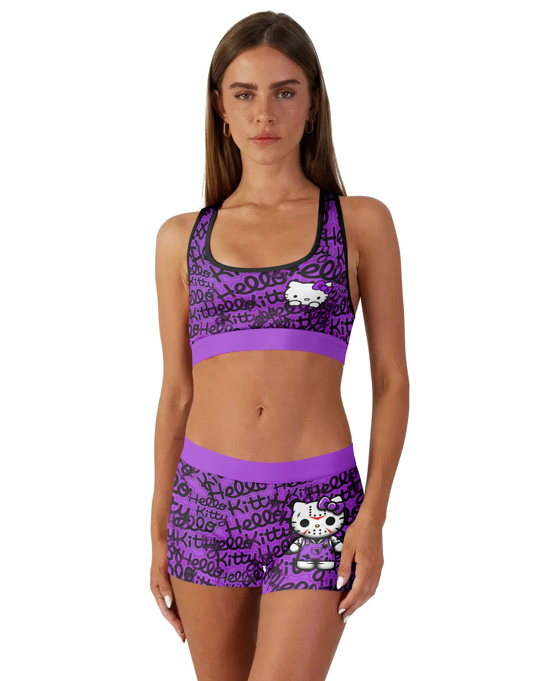 Jason Voorhees Kitty Purple Women's Workout Set
