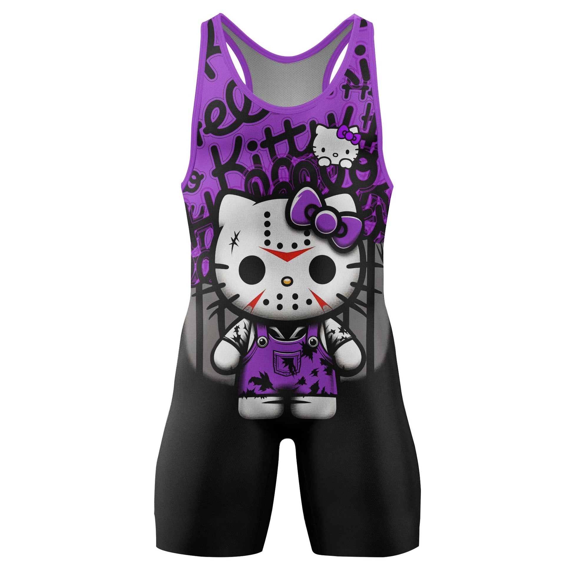 Jason Voorhees Kitty Purple Wrestling Singlet