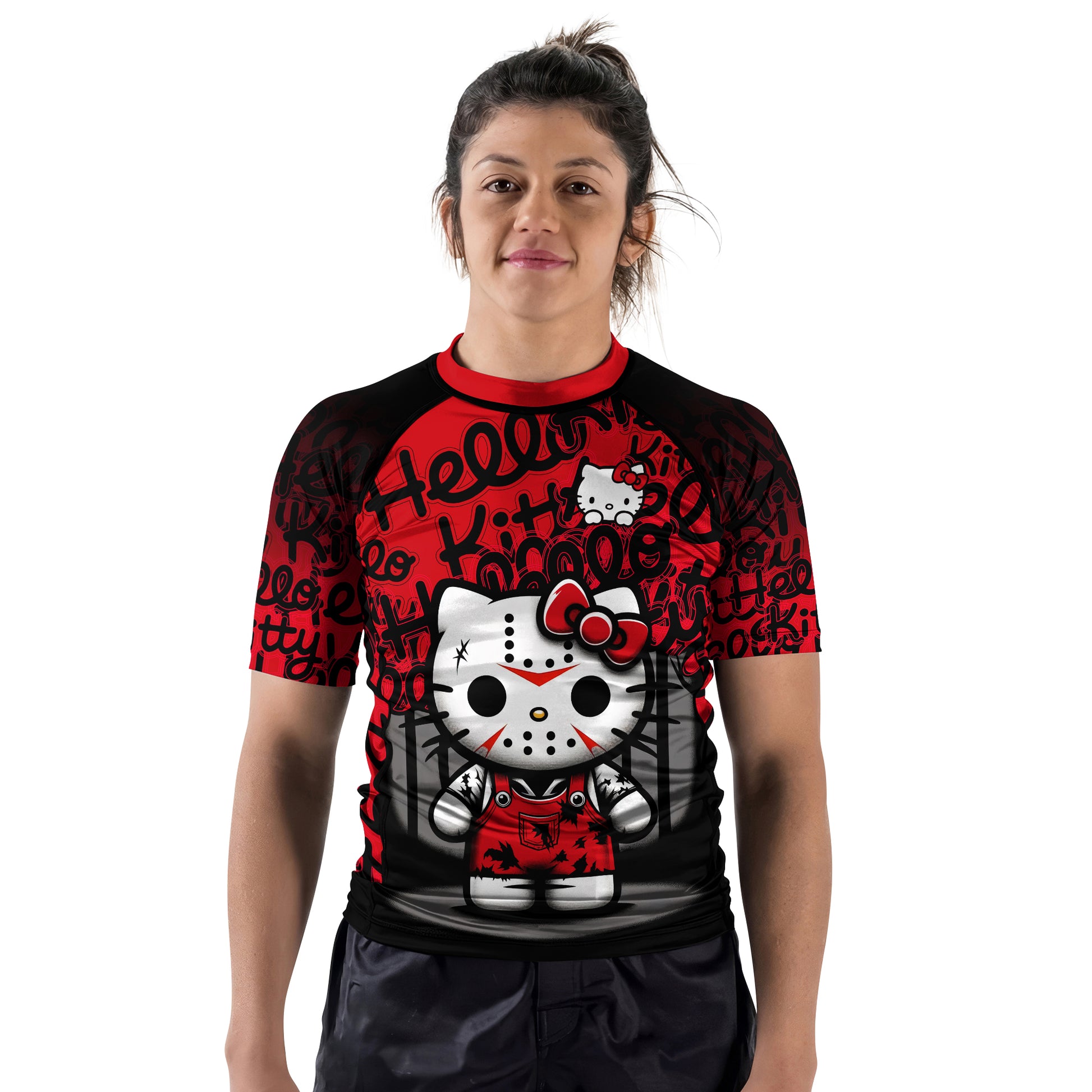 Jason Voorhees Kitty Red Rash Guard