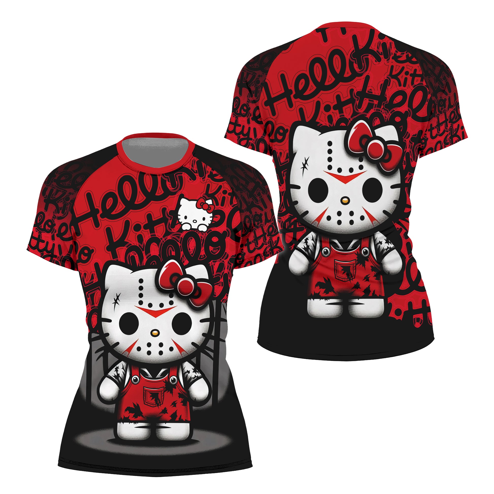 Jason Voorhees Kitty Red Rash Guard