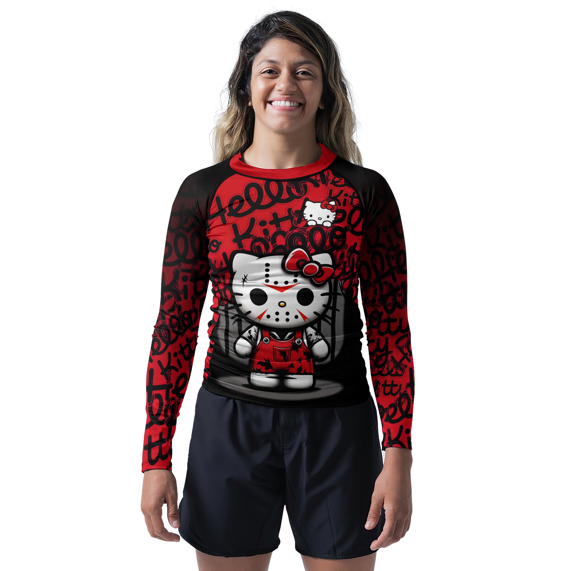 Jason Voorhees Kitty Red Rash Guard