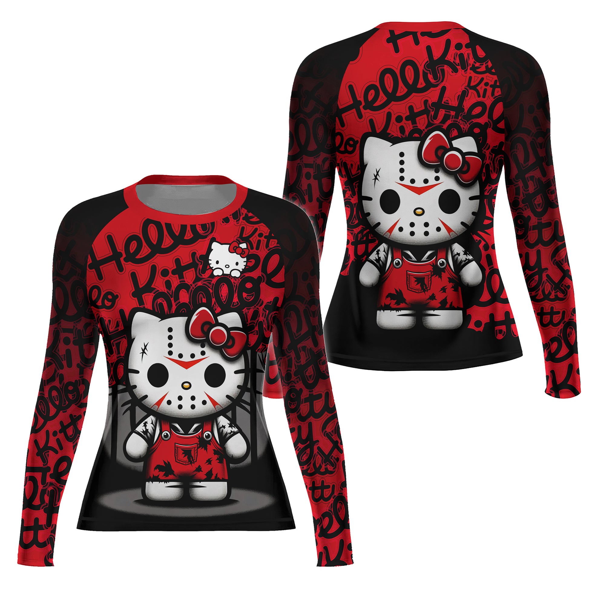 Jason Voorhees Kitty Red Rash Guard