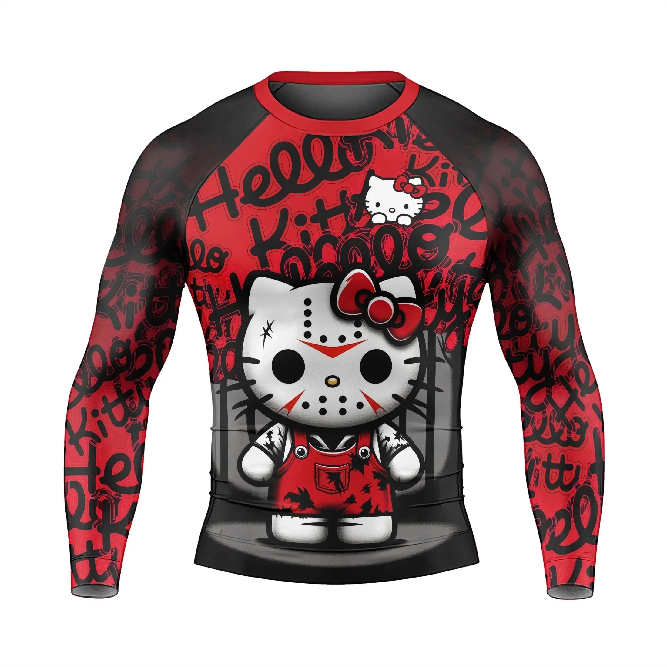 Jason Voorhees Kitty Red Rash Guard for MMA & Fitness