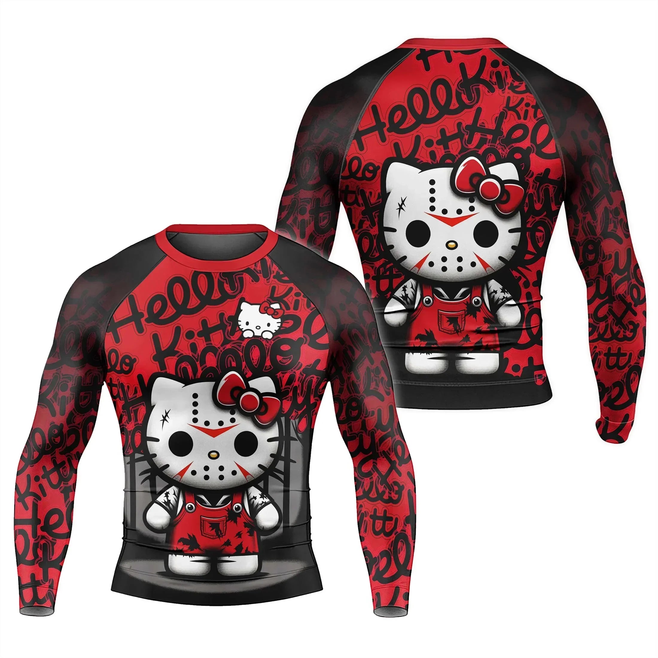 Ricco's Republican Guard ゲームズワークショップ 13体 Jason Voorhees Kitty Red Rash Guard for MMA & Fitness