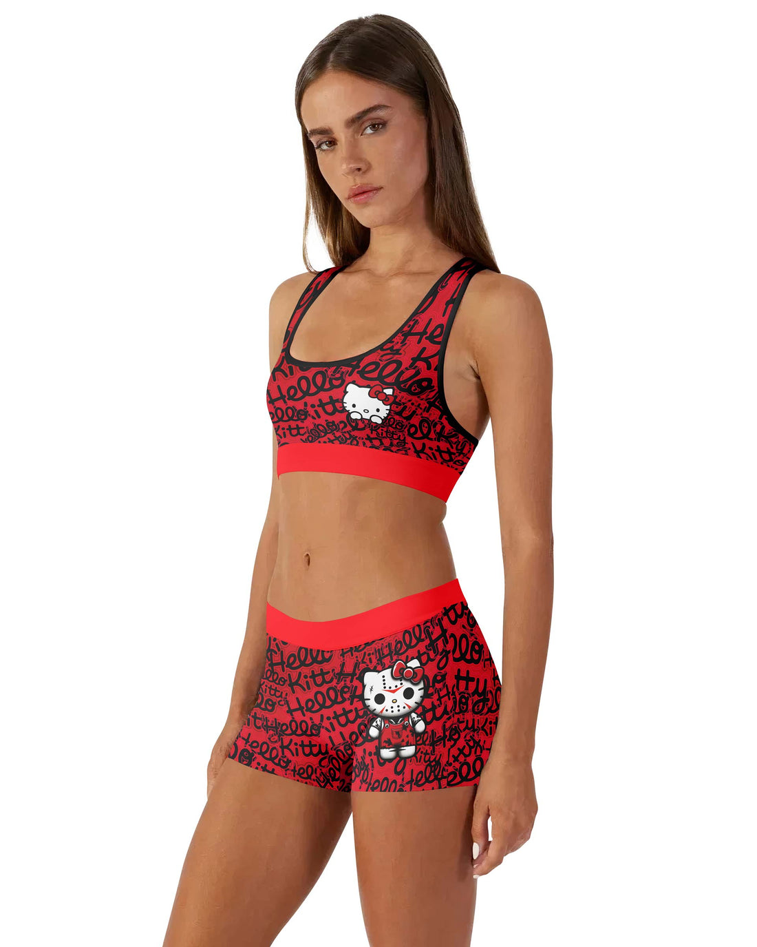 Jason Voorhees Kitty Red Women's Workout Set