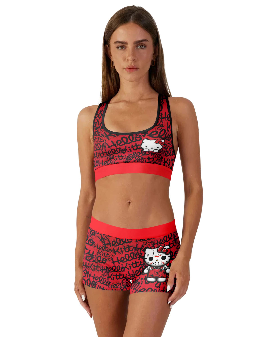 Jason Voorhees Kitty Red Women's Workout Set