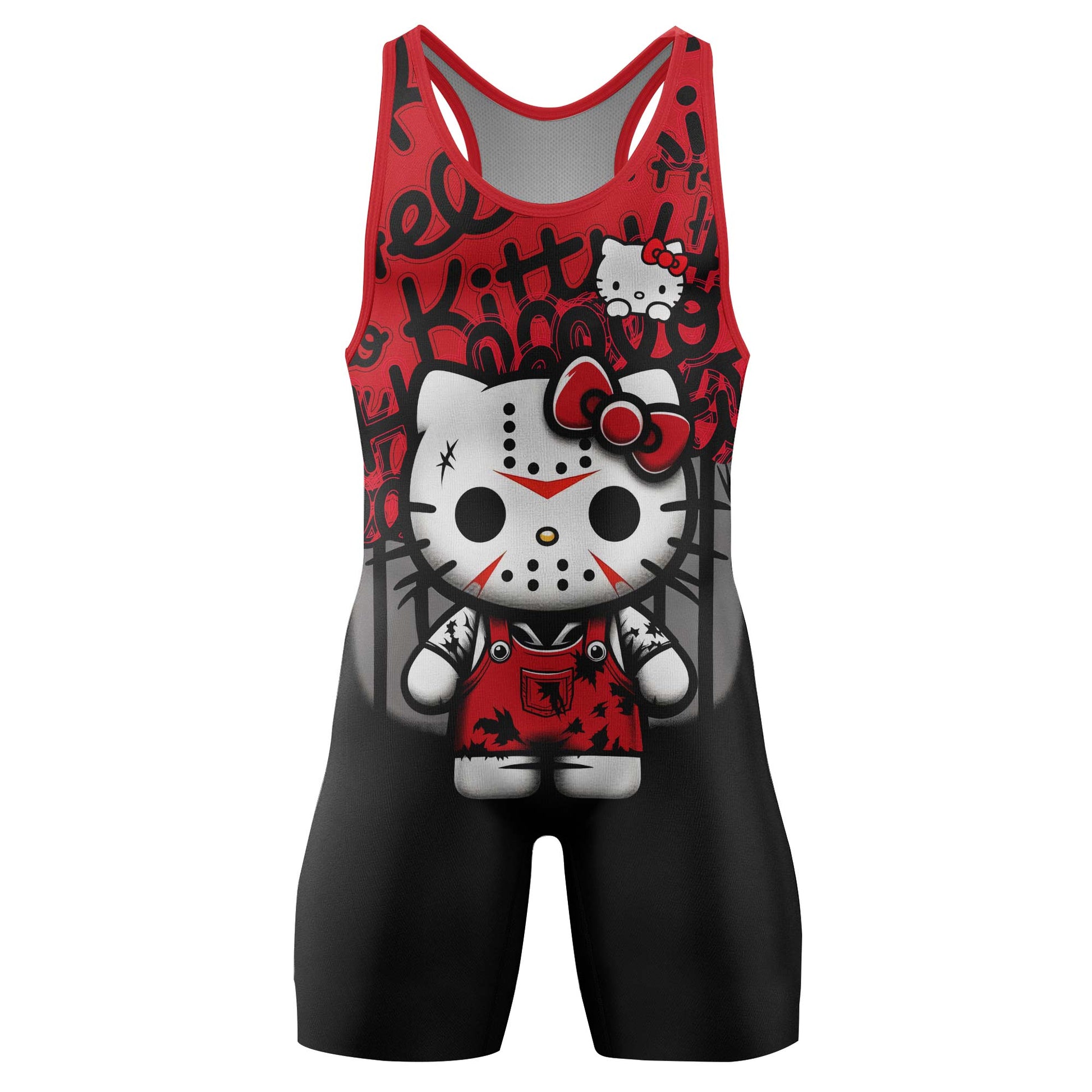 Jason Voorhees Kitty Red Wrestling Singlet