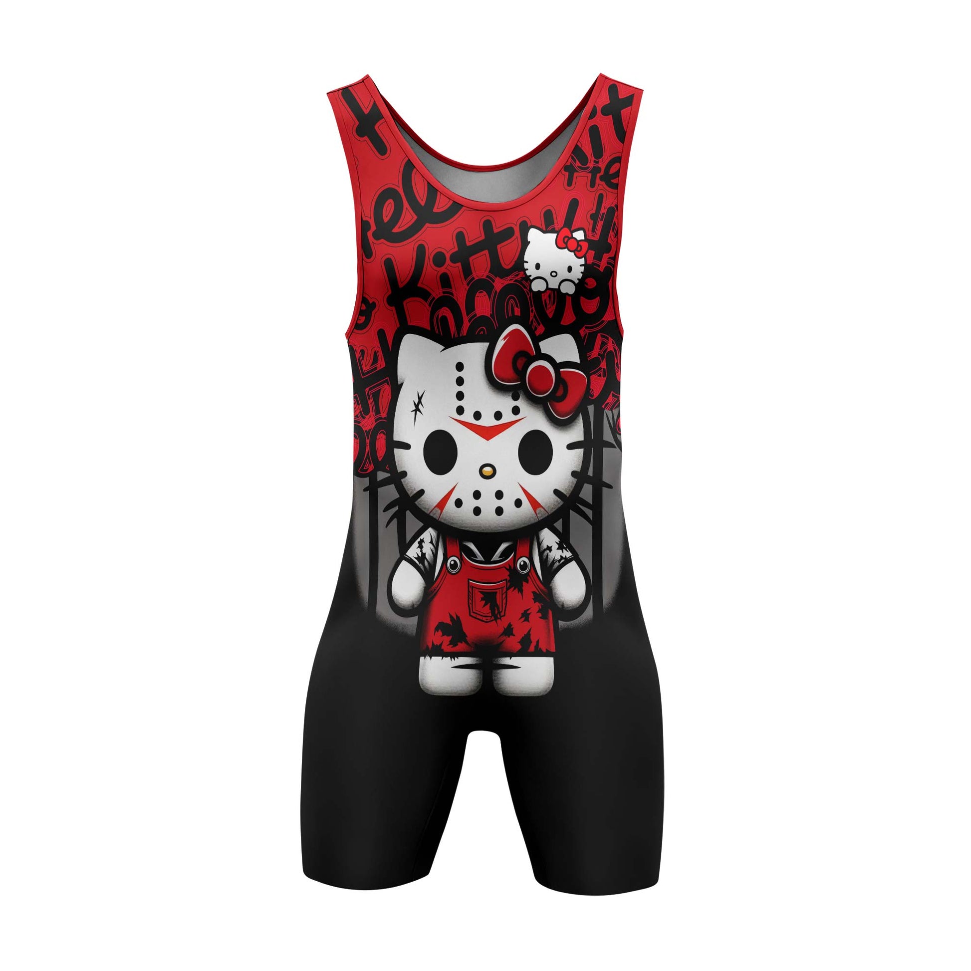 Jason Voorhees Kitty Red Wrestling Singlet