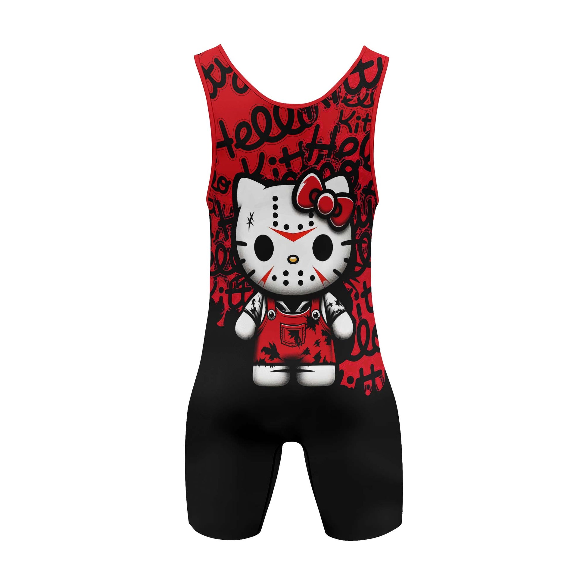 Jason Voorhees Kitty Red Wrestling Singlet
