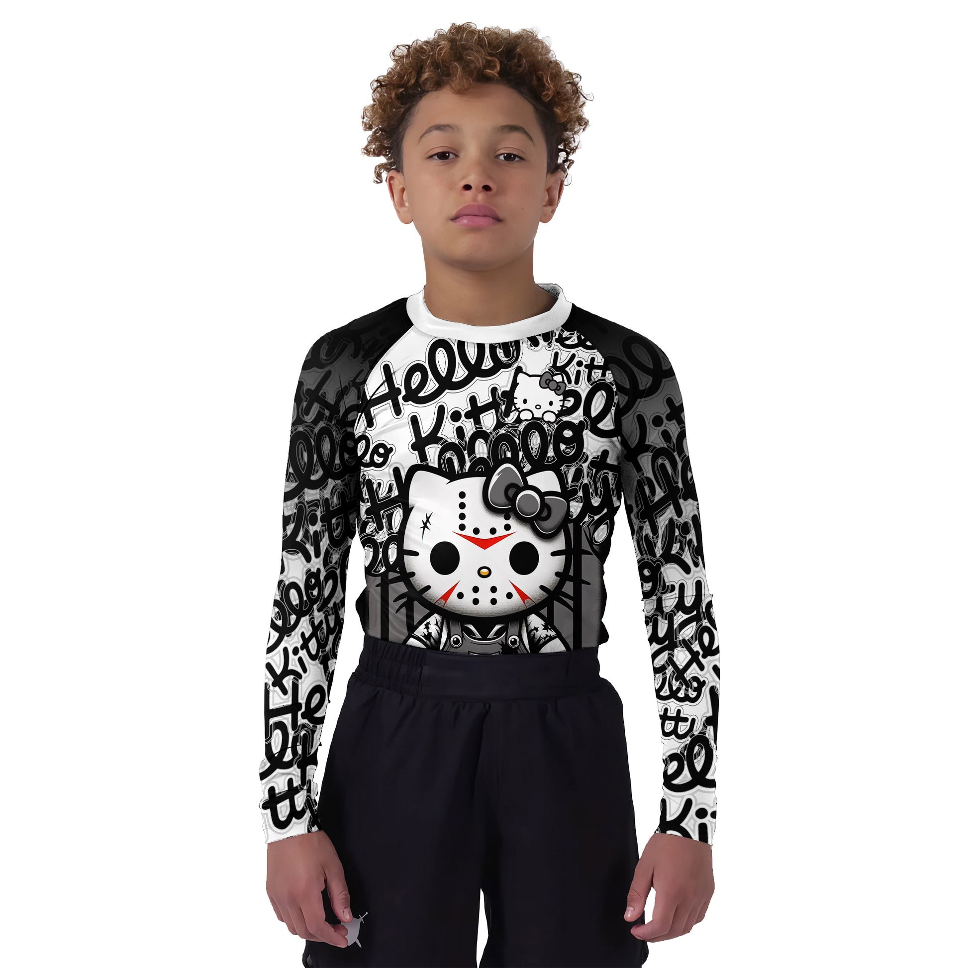 Jason Voorhees Kitty White Kids Rash Guard