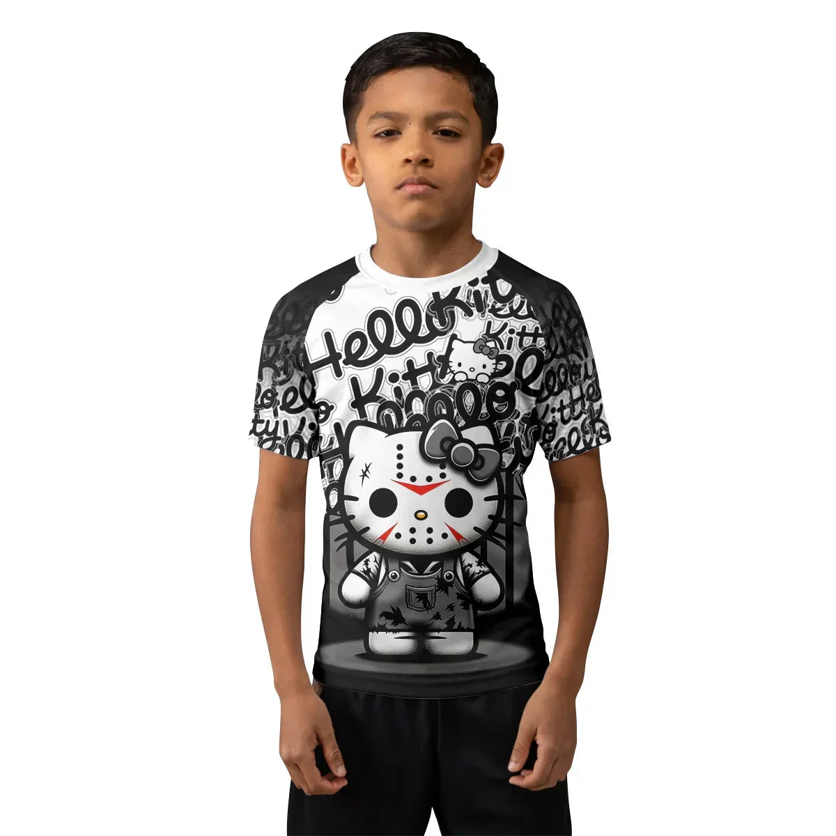 Jason Voorhees Kitty White Kids Rash Guard