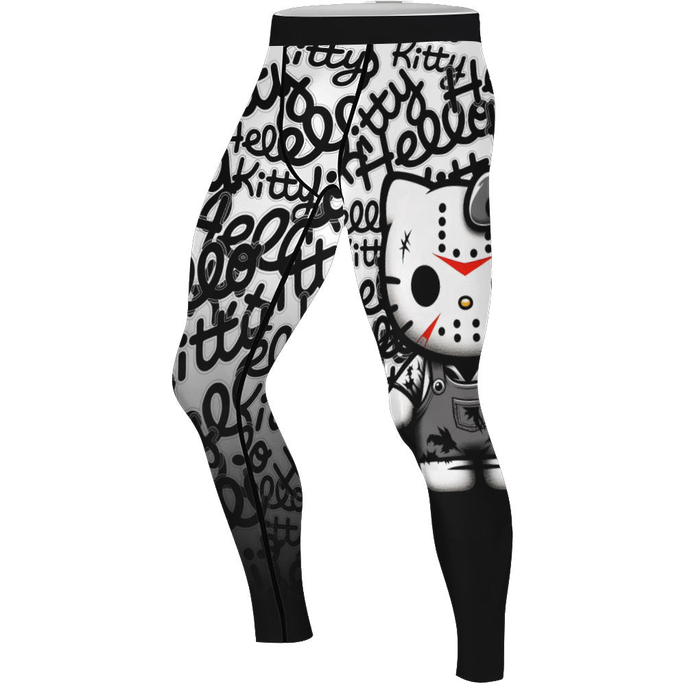 Jason Voorhees Kitty White Men's Compression Leggings