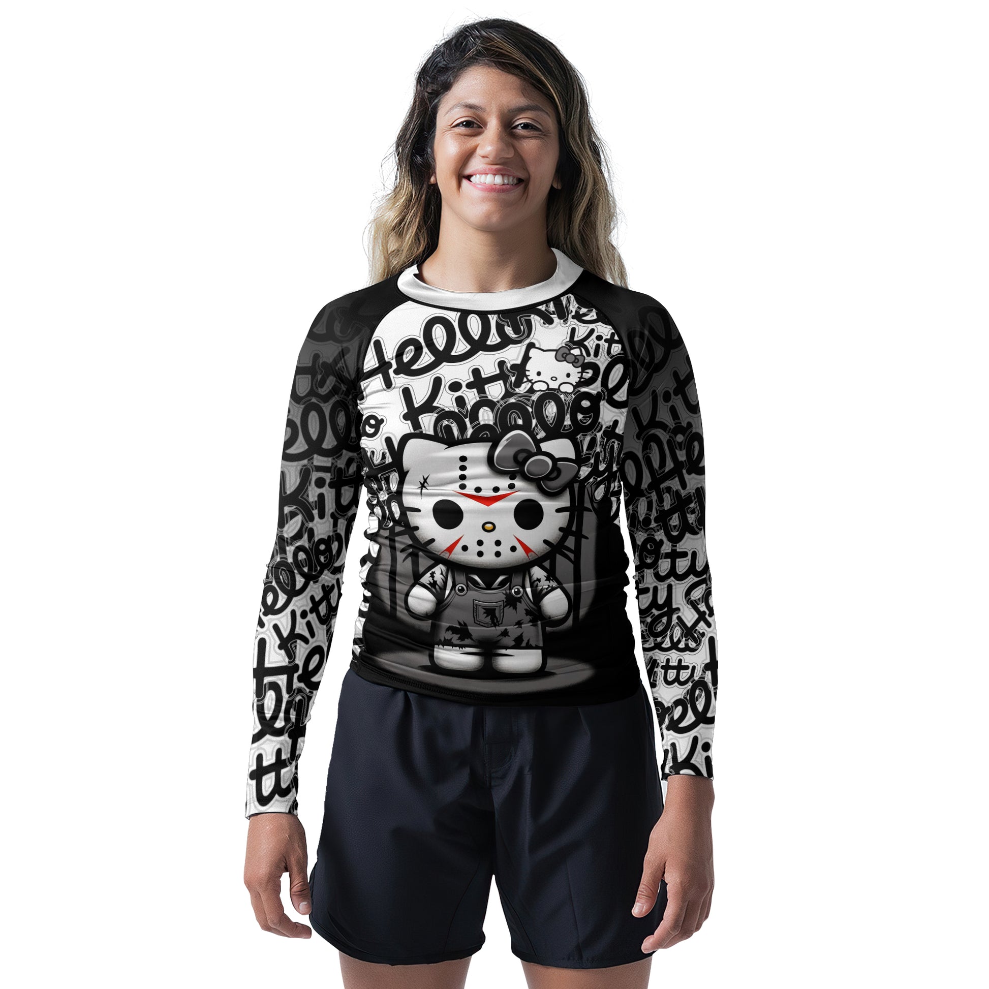 Jason Voorhees Kitty White Rash Guard