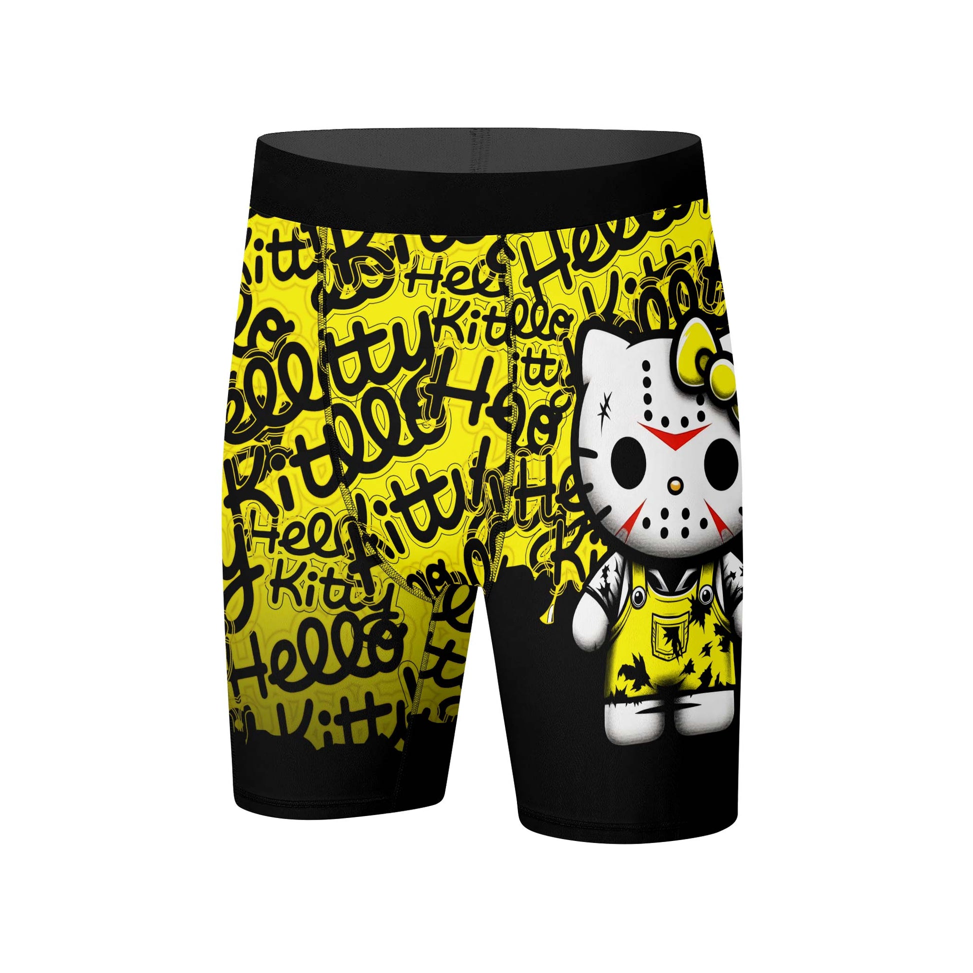 Jason Voorhees Kitty Yellow Compression Shorts