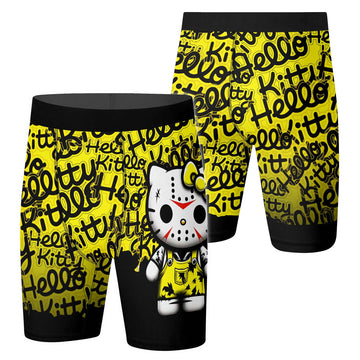 Jason Voorhees Kitty Yellow Compression Shorts