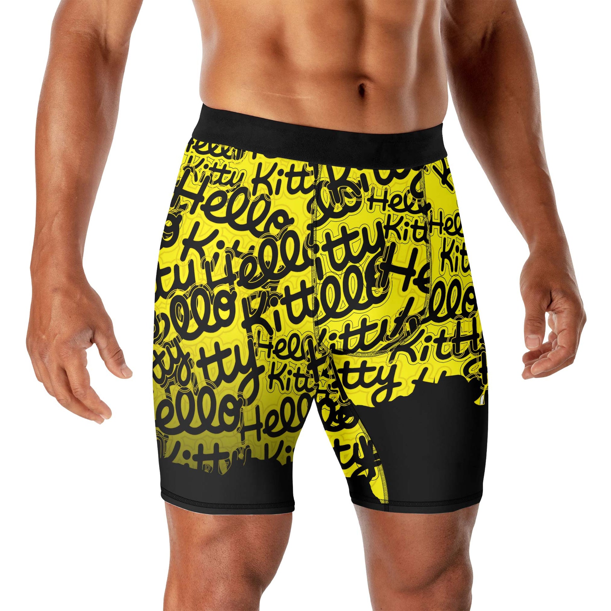 Jason Voorhees Kitty Yellow Compression Shorts