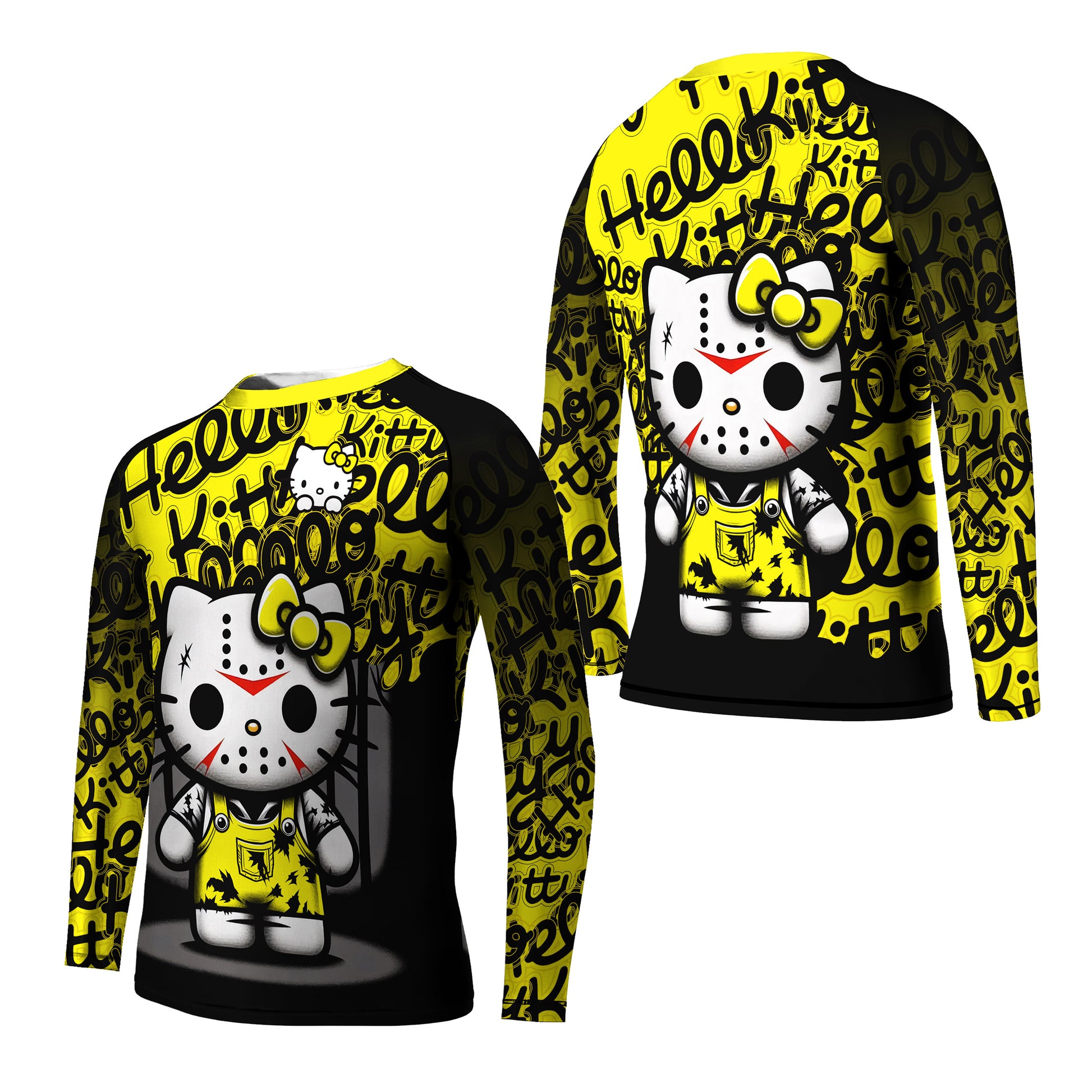 Jason Voorhees Kitty Yellow Kids Rash Guard