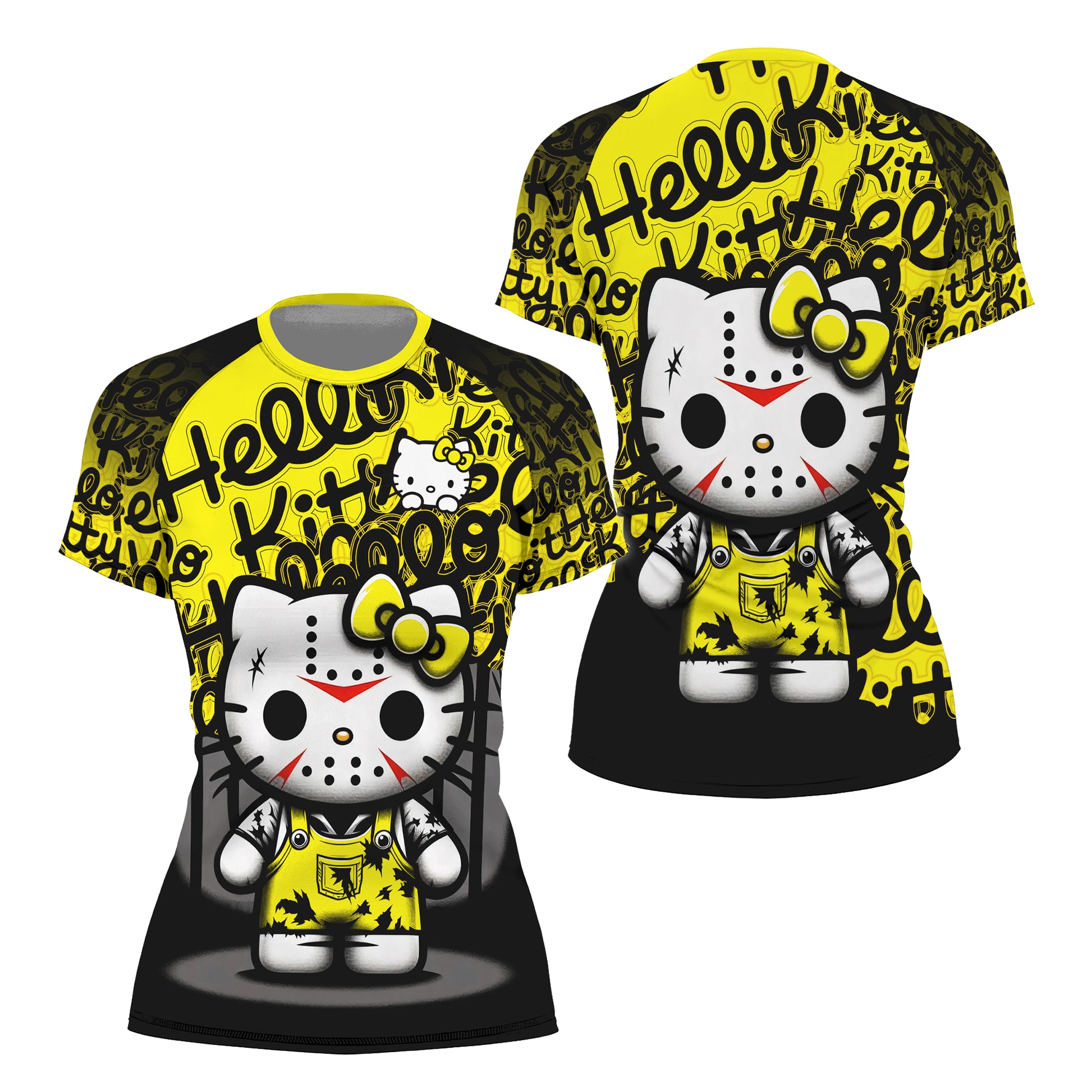 Jason Voorhees Kitty Yellow Rash Guard