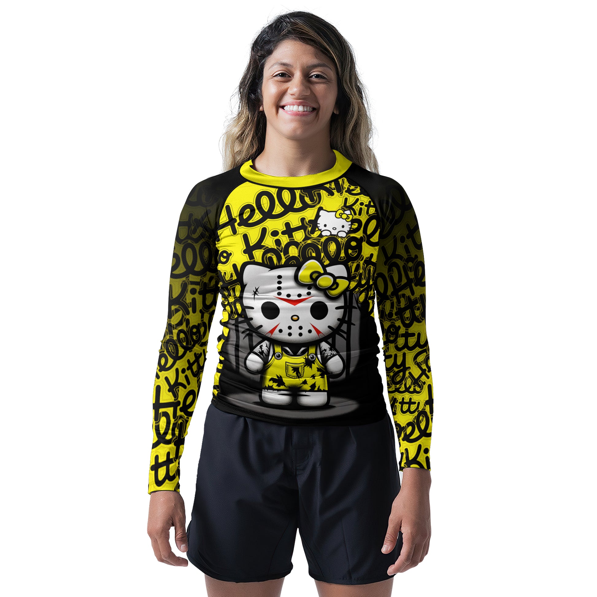 Jason Voorhees Kitty Yellow Rash Guard
