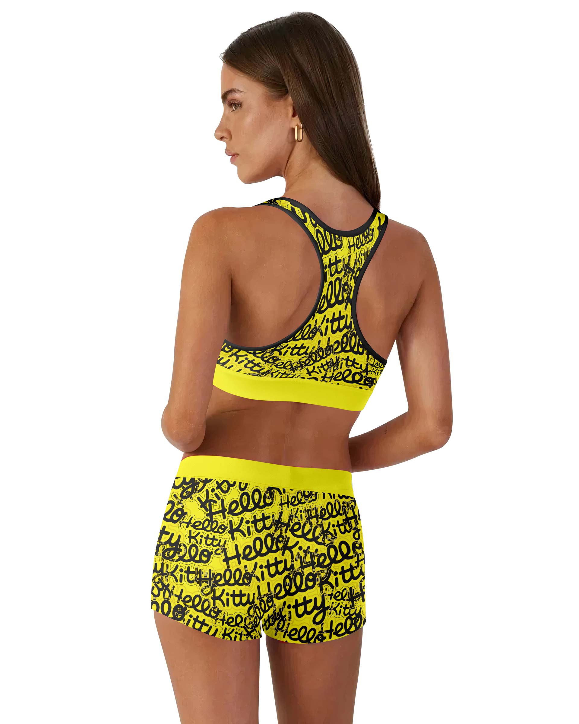 Jason Voorhees Kitty Yellow Women's Workout Set