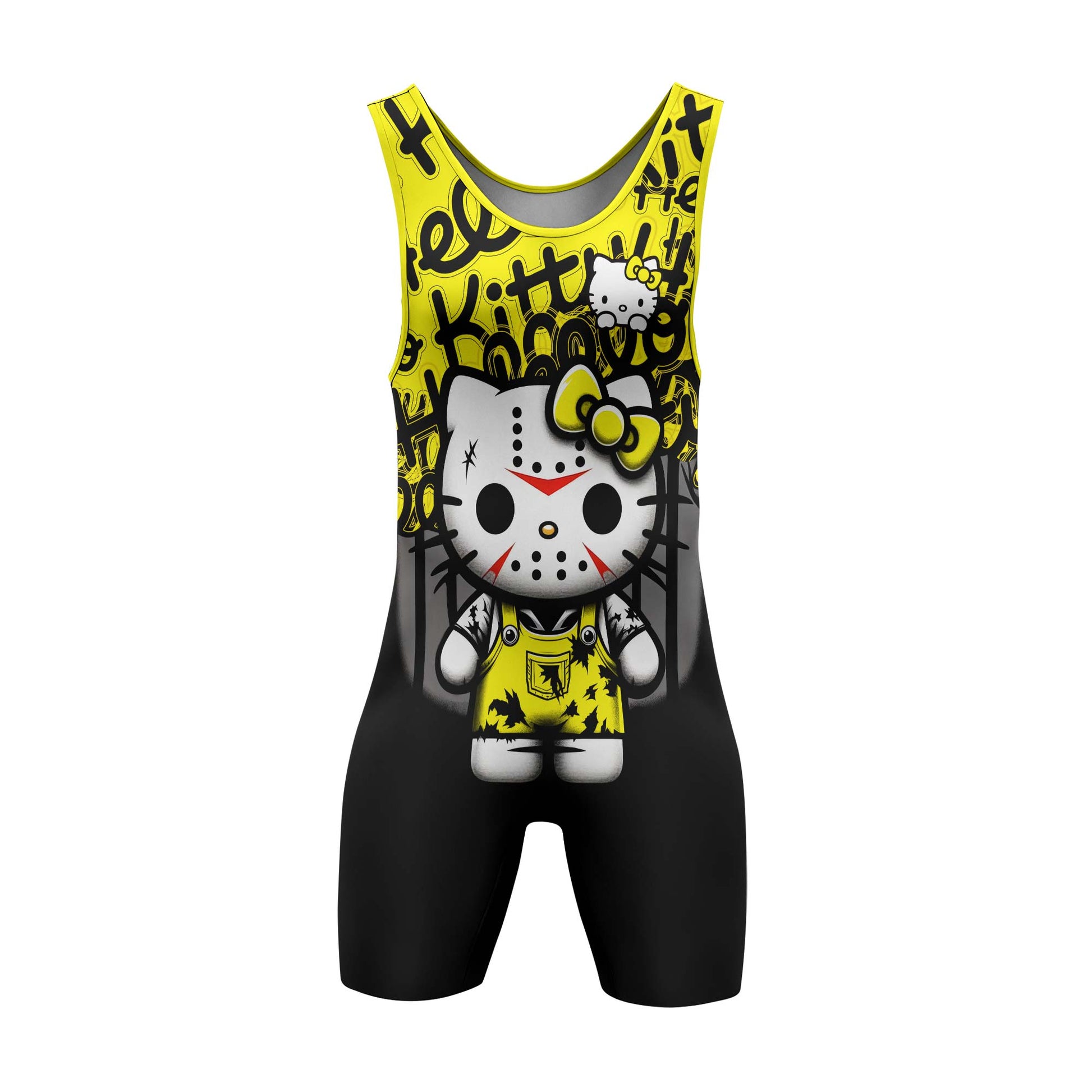 Jason Voorhees Kitty Yellow Wrestling Singlet