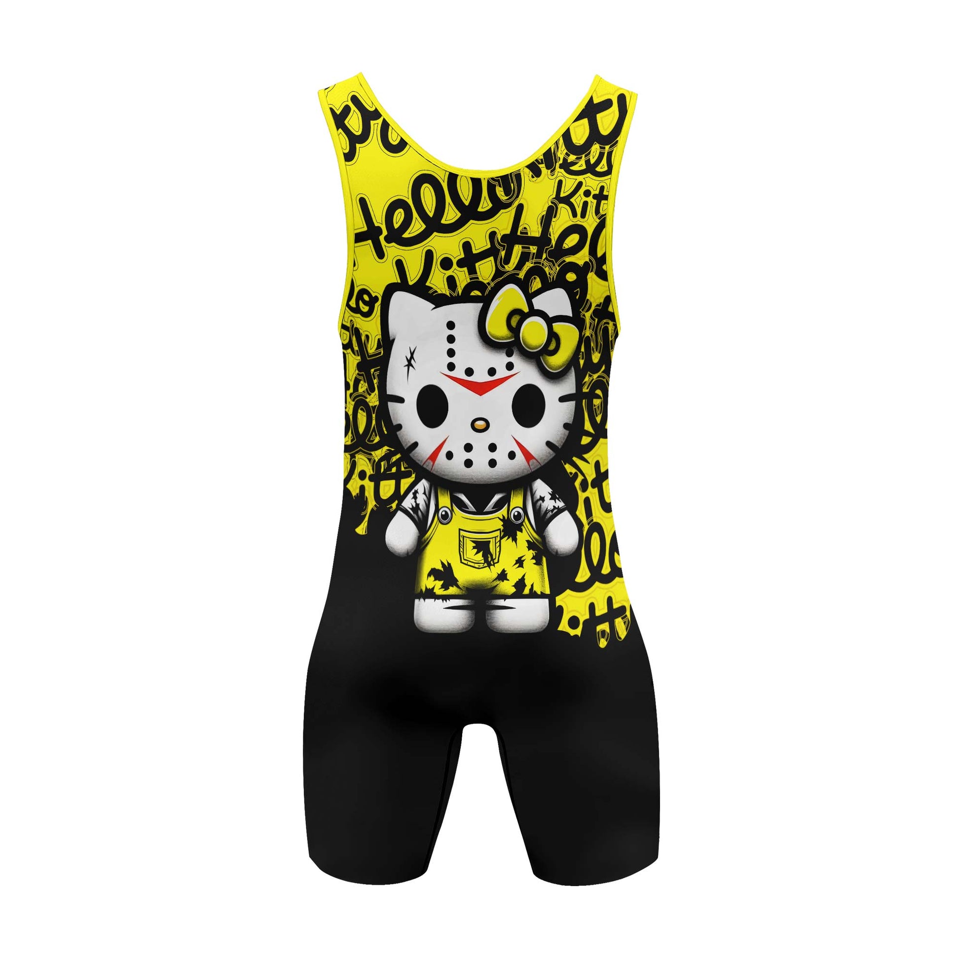 Jason Voorhees Kitty Yellow Wrestling Singlet