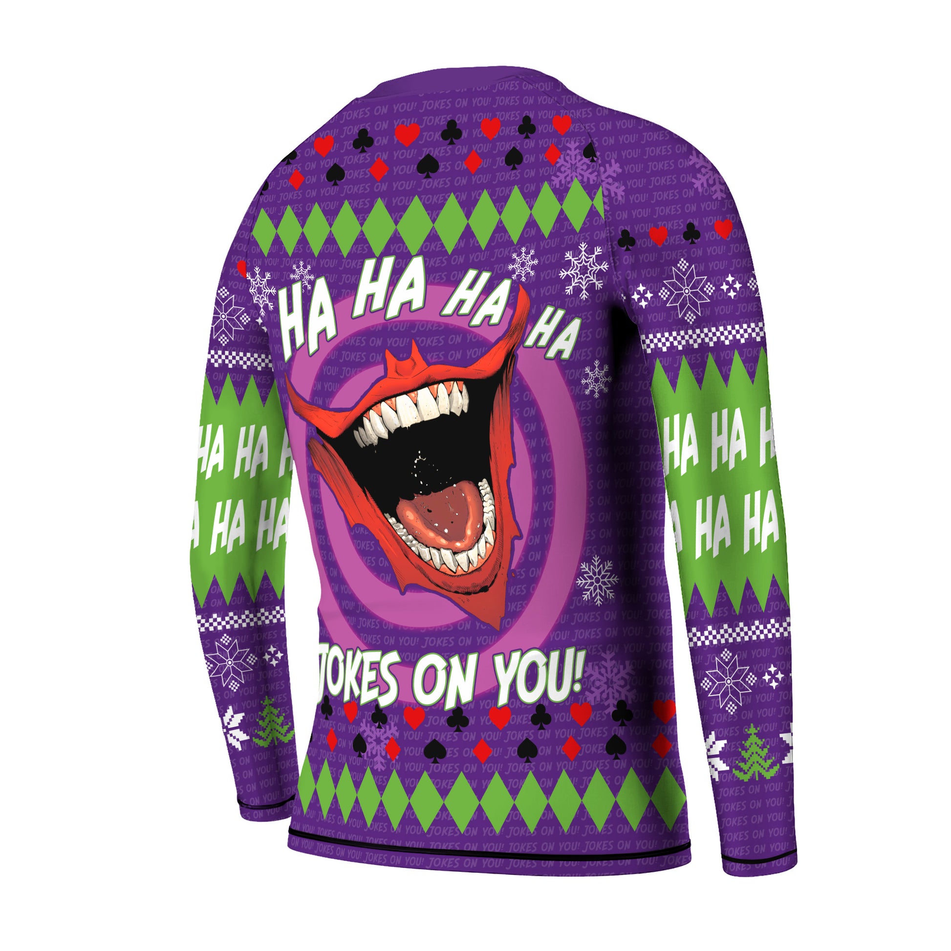 Joker Jokes on You Christmas Kids Rash Guard
