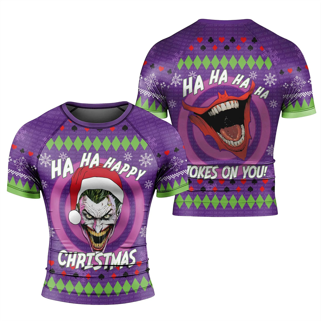 Joker Jokes on You Christmas Rash Guard