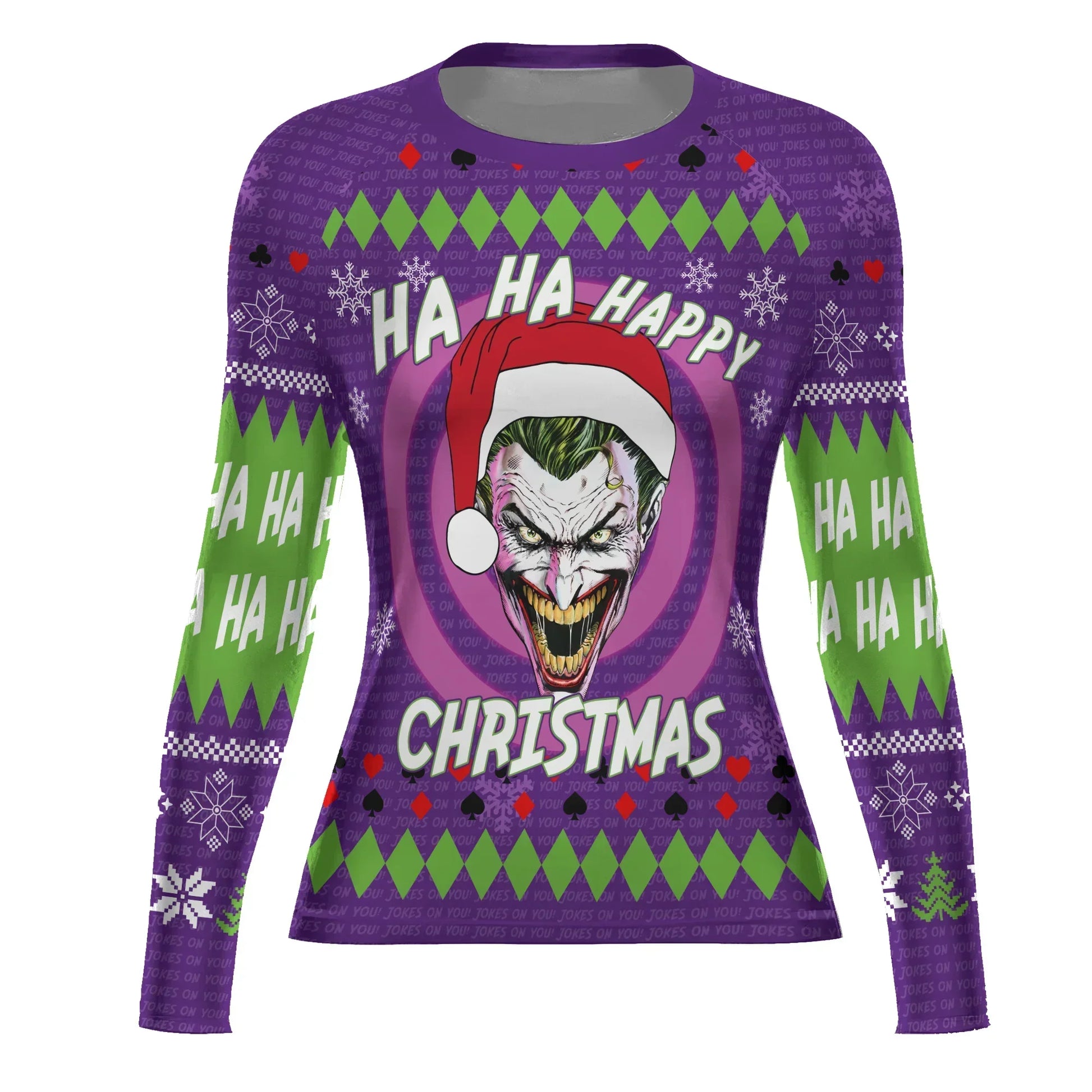 Joker Jokes on You Christmas Rash Guard