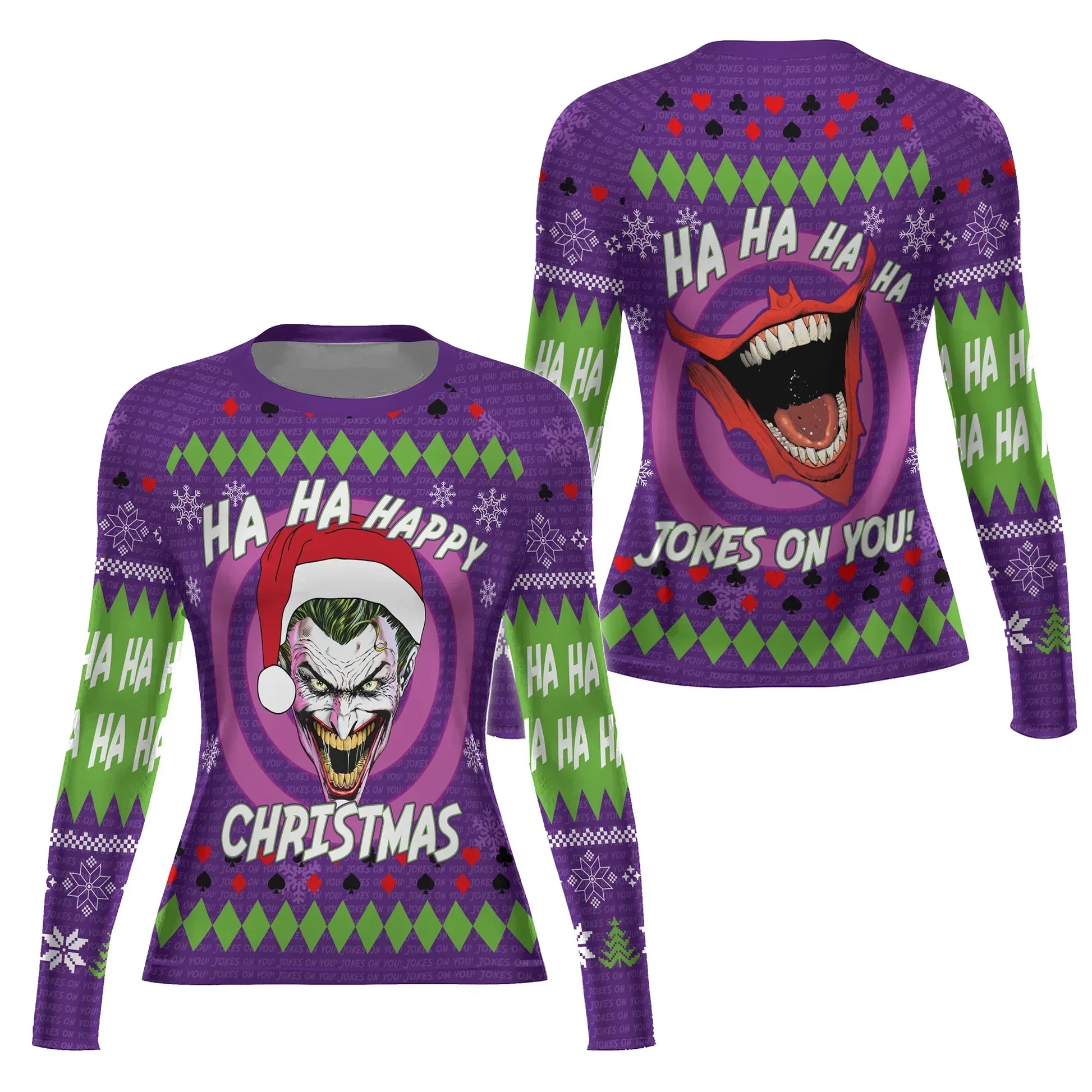 Joker Jokes on You Christmas Rash Guard