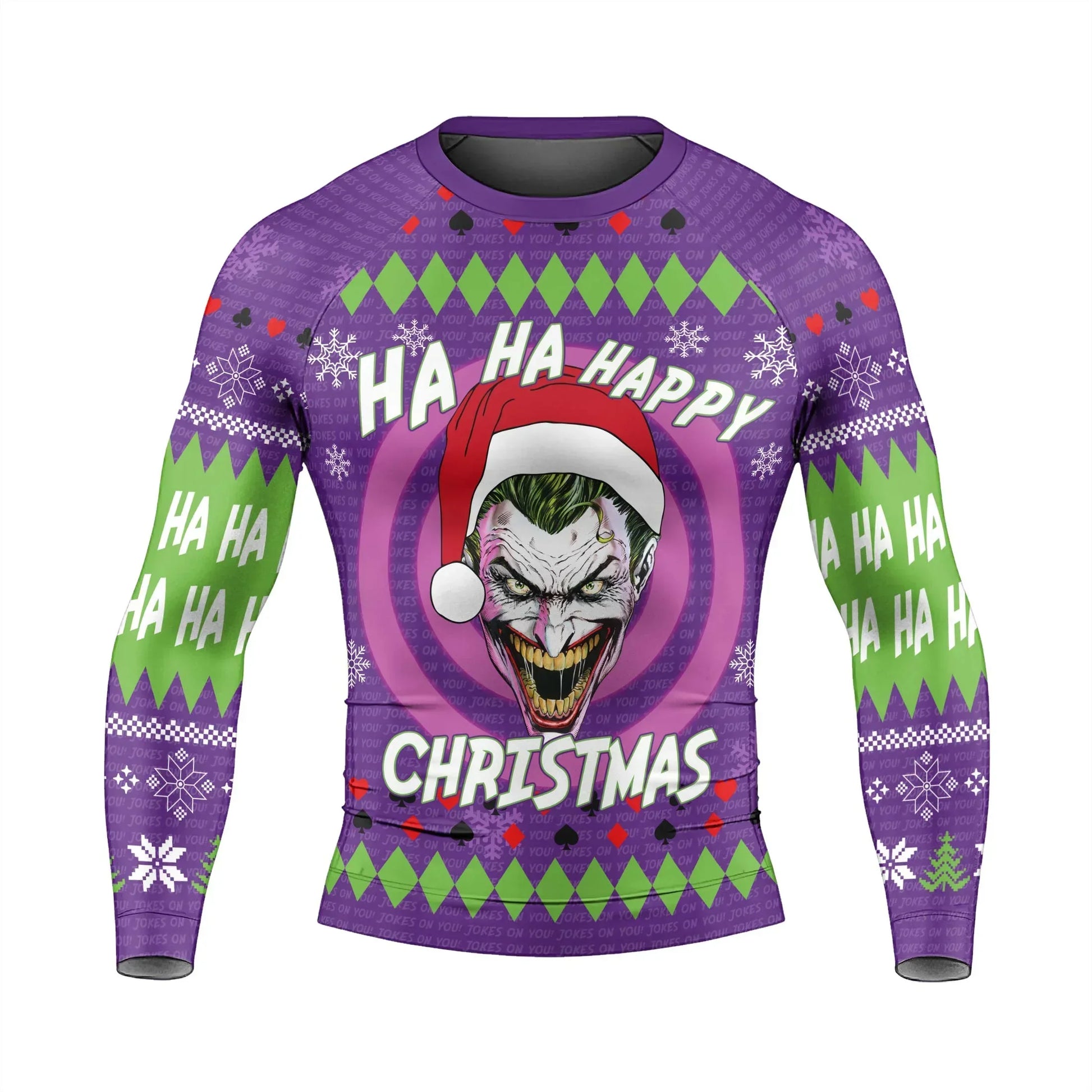 Joker Jokes on You Christmas Rash Guard