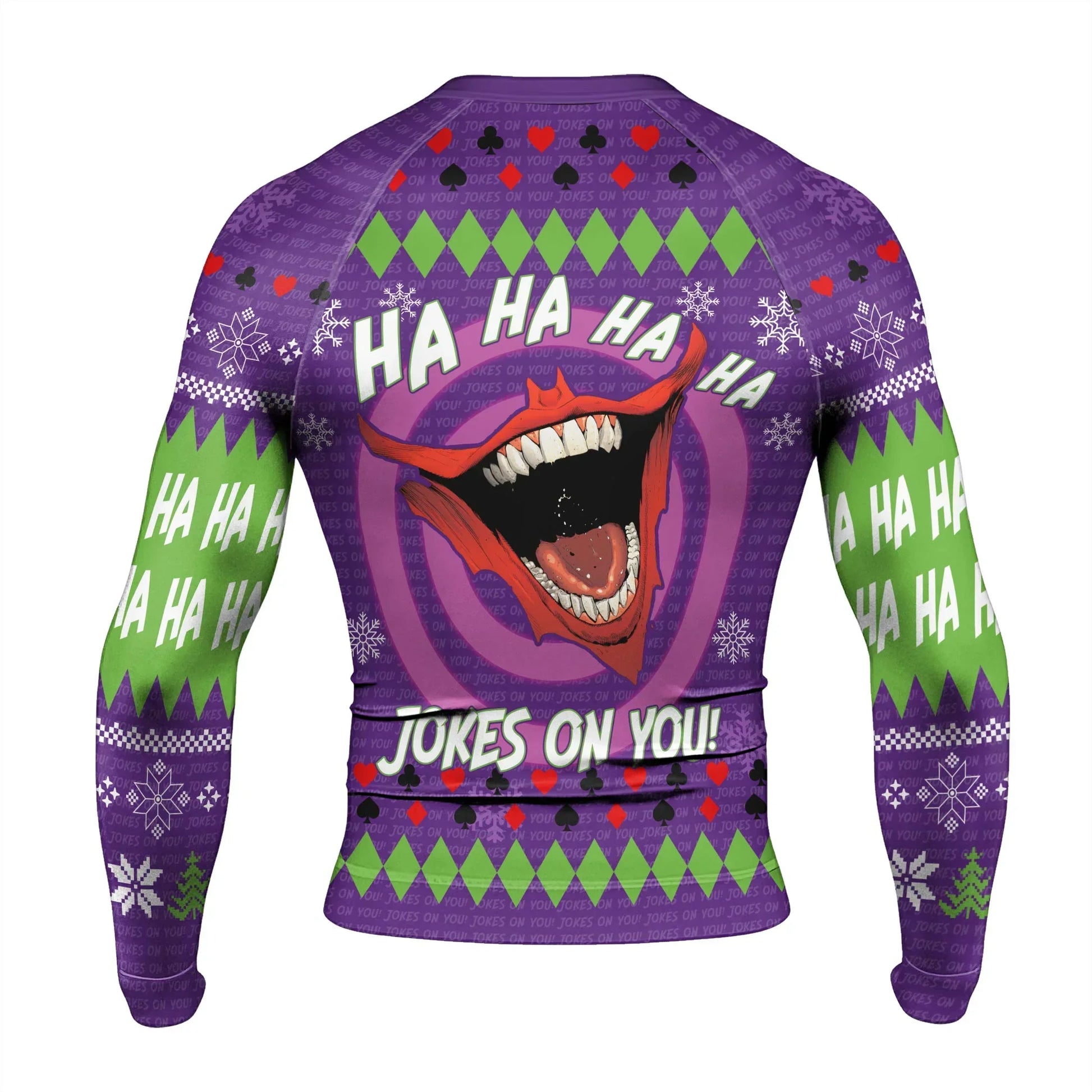 Joker Jokes on You Christmas Rash Guard