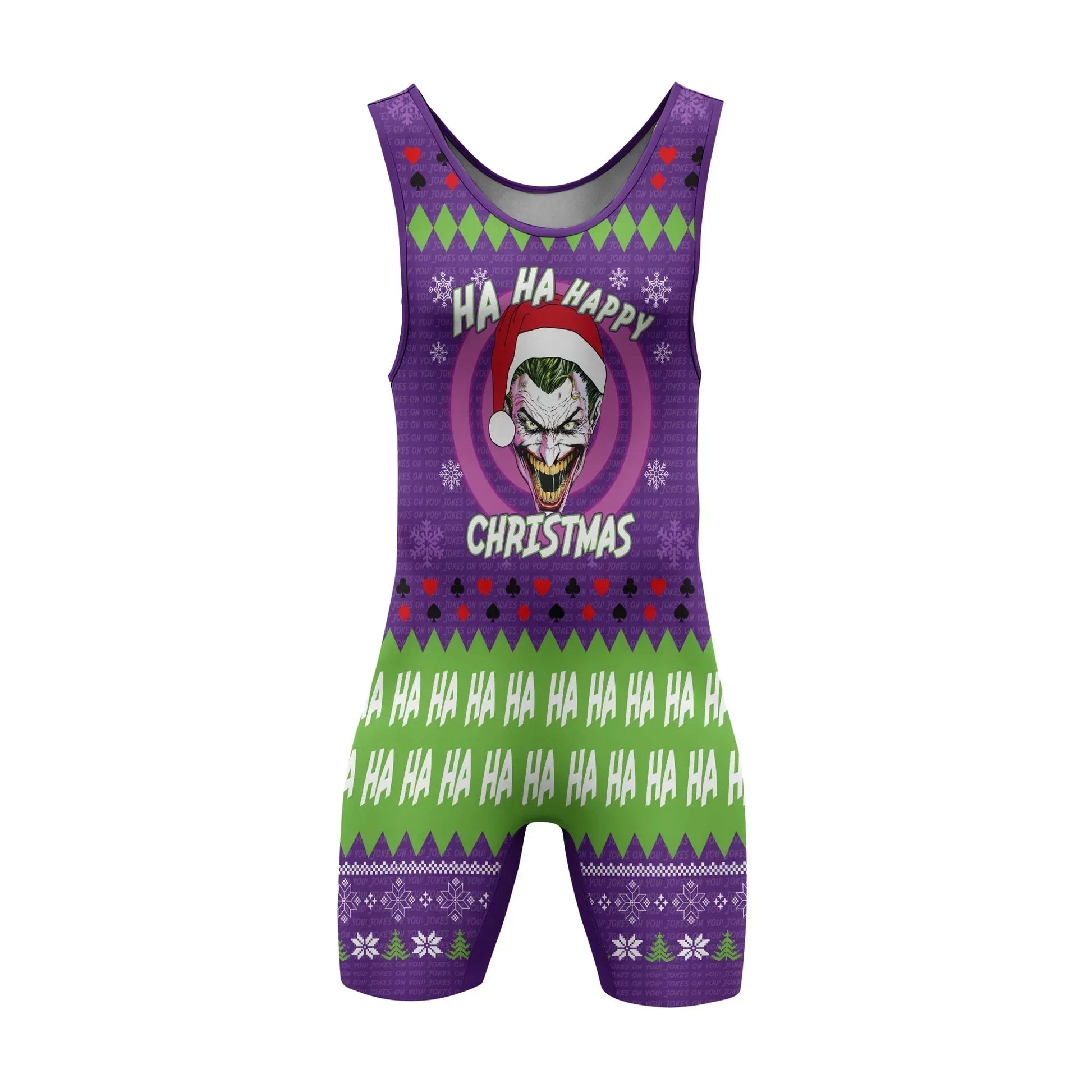 Joker Jokes on You Christmas Wrestling Singlet