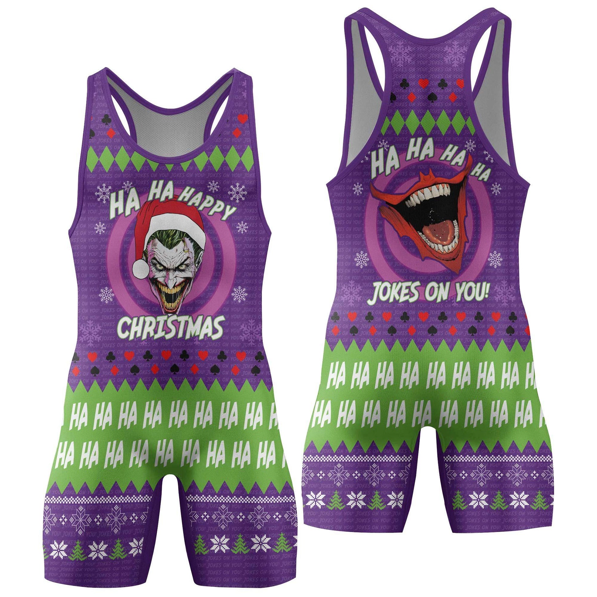 Joker Jokes on You Christmas Wrestling Singlet