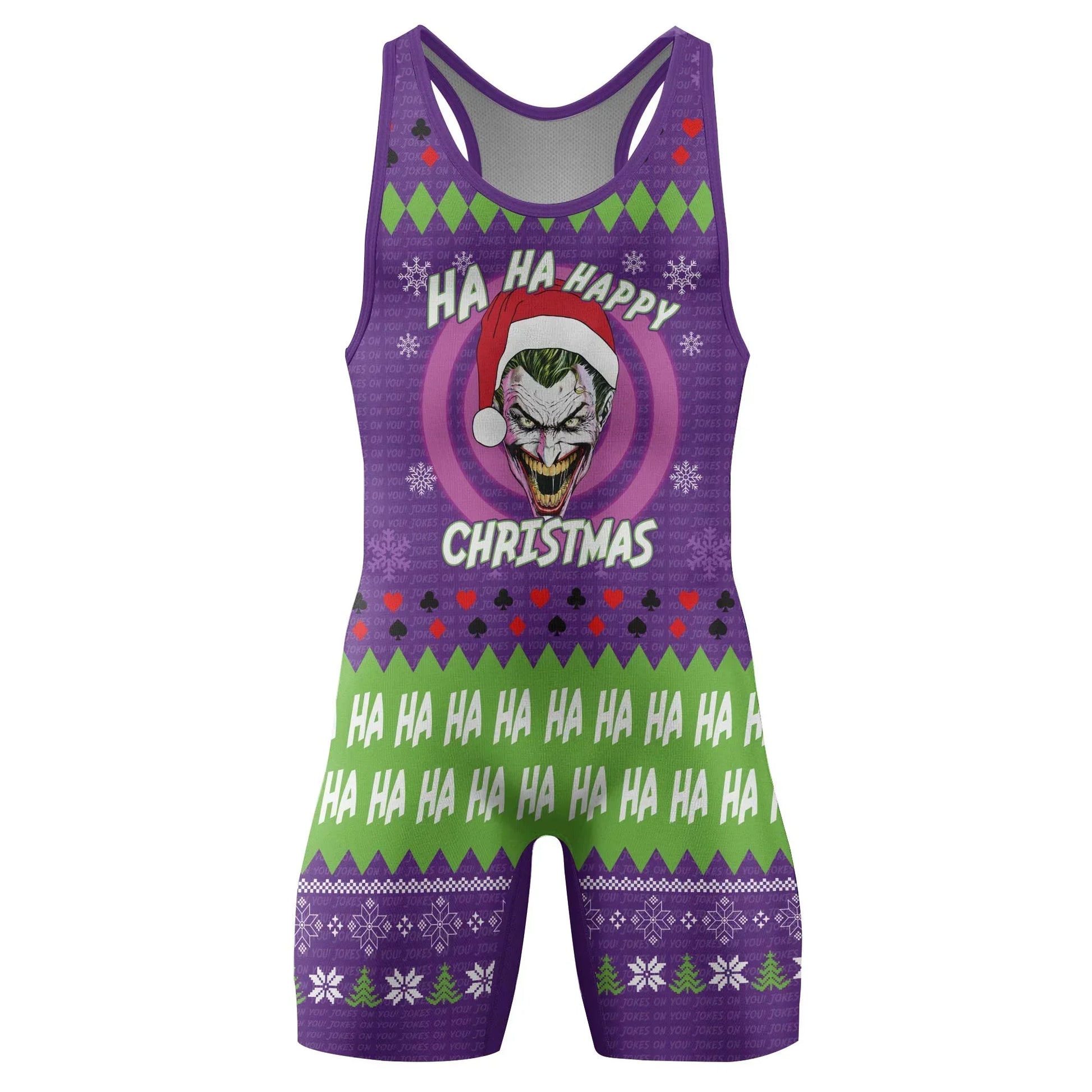 Joker Jokes on You Christmas Wrestling Singlet