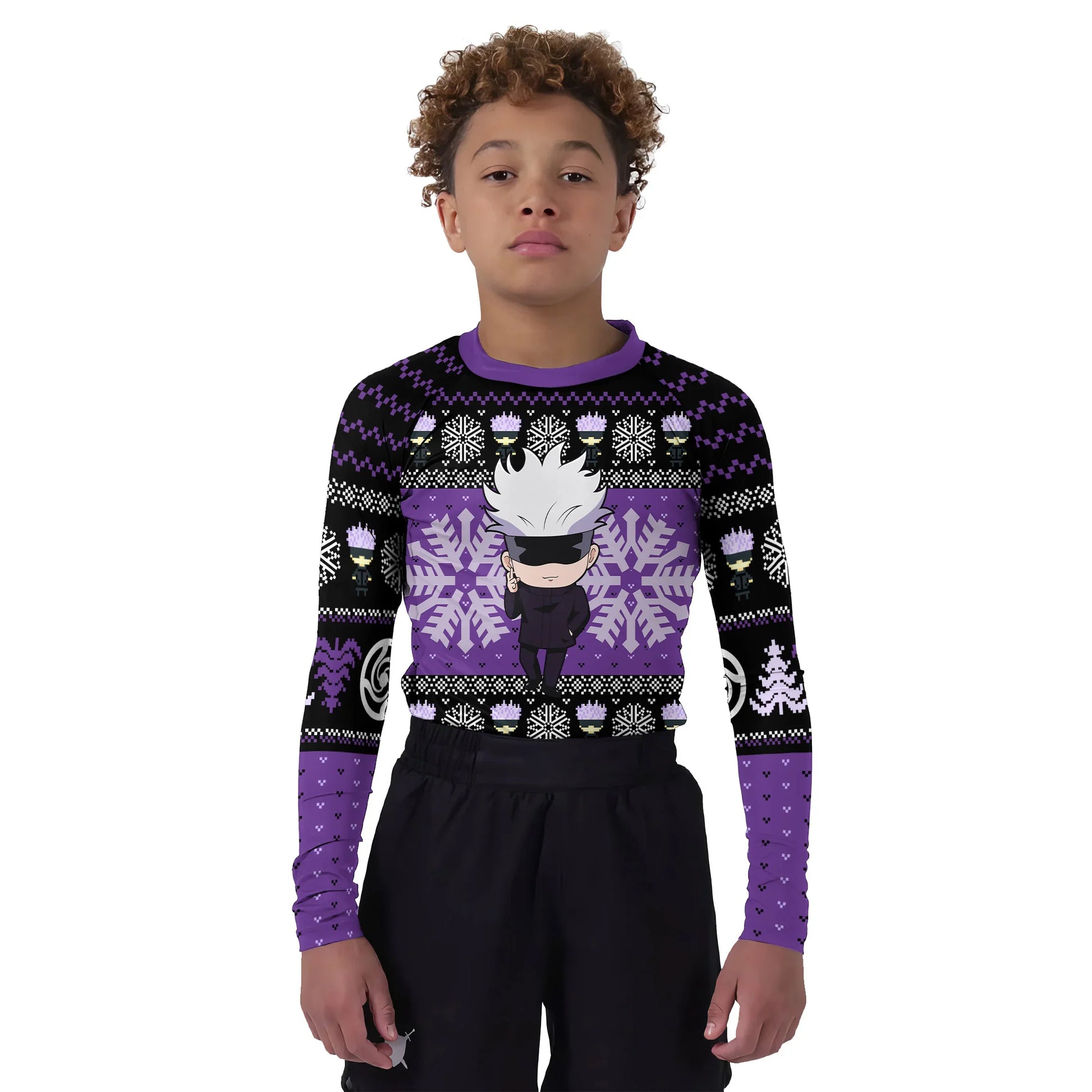 Jujutsu Kaisen Gojo Christmas Kids Rash Guard
