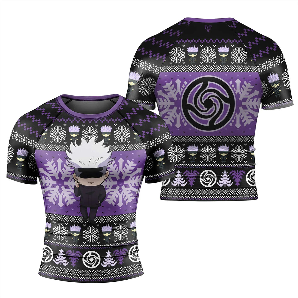 Jujutsu Kaisen Gojo Christmas Rash Guard | Athletic Performance Gear