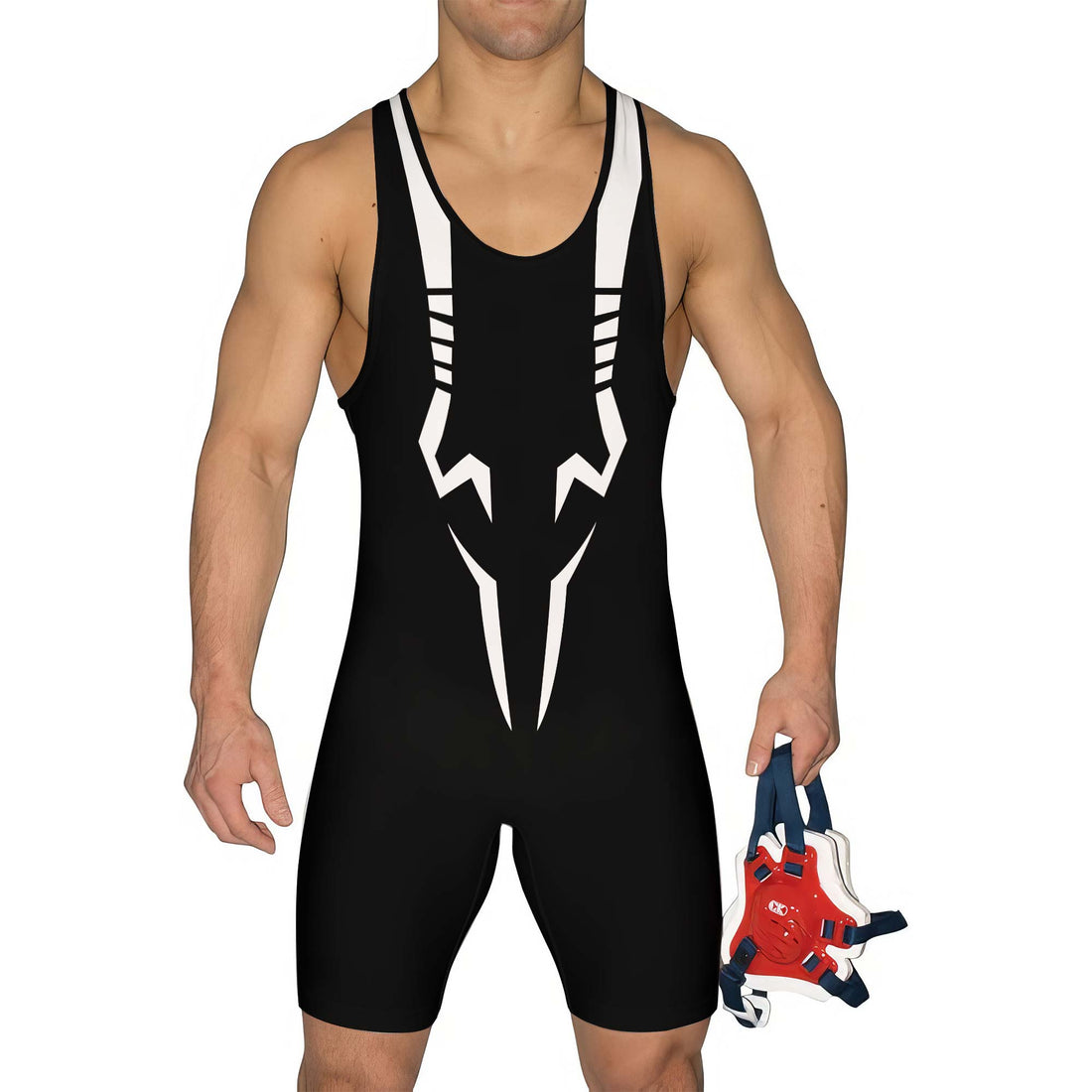 Jujutsu Kaisen Sukuna White Symbol Wrestling Singlet