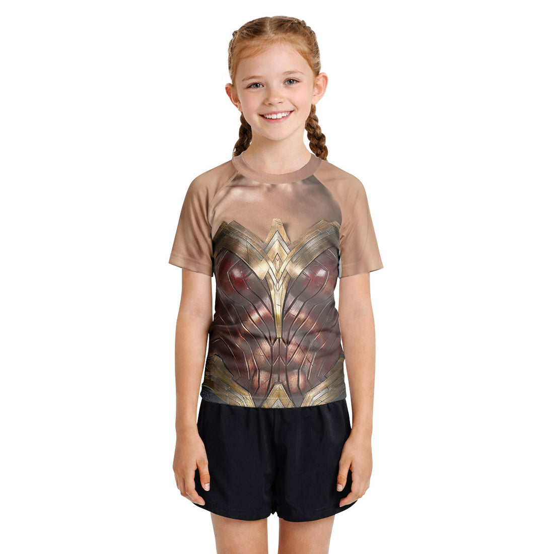 Justice League Wonder Woman Cosplay Kids Rash Guard