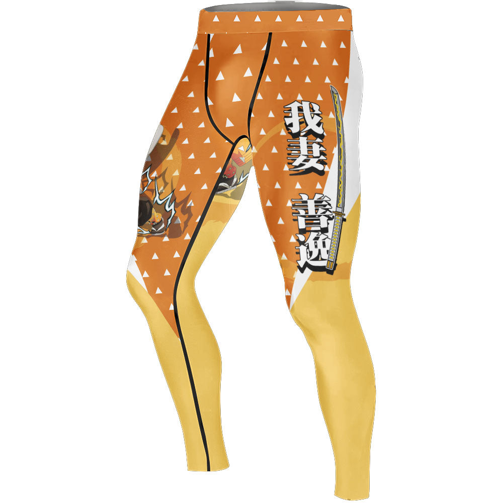 Kimetsu no Yaiba Agatsuma Zenitsu Men's Compression Leggings
