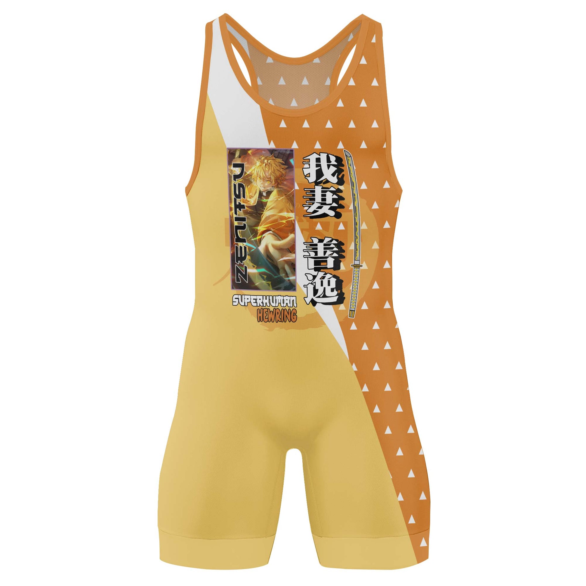Kimetsu no Yaiba Agatsuma Zenitsu Wrestling Singlet
