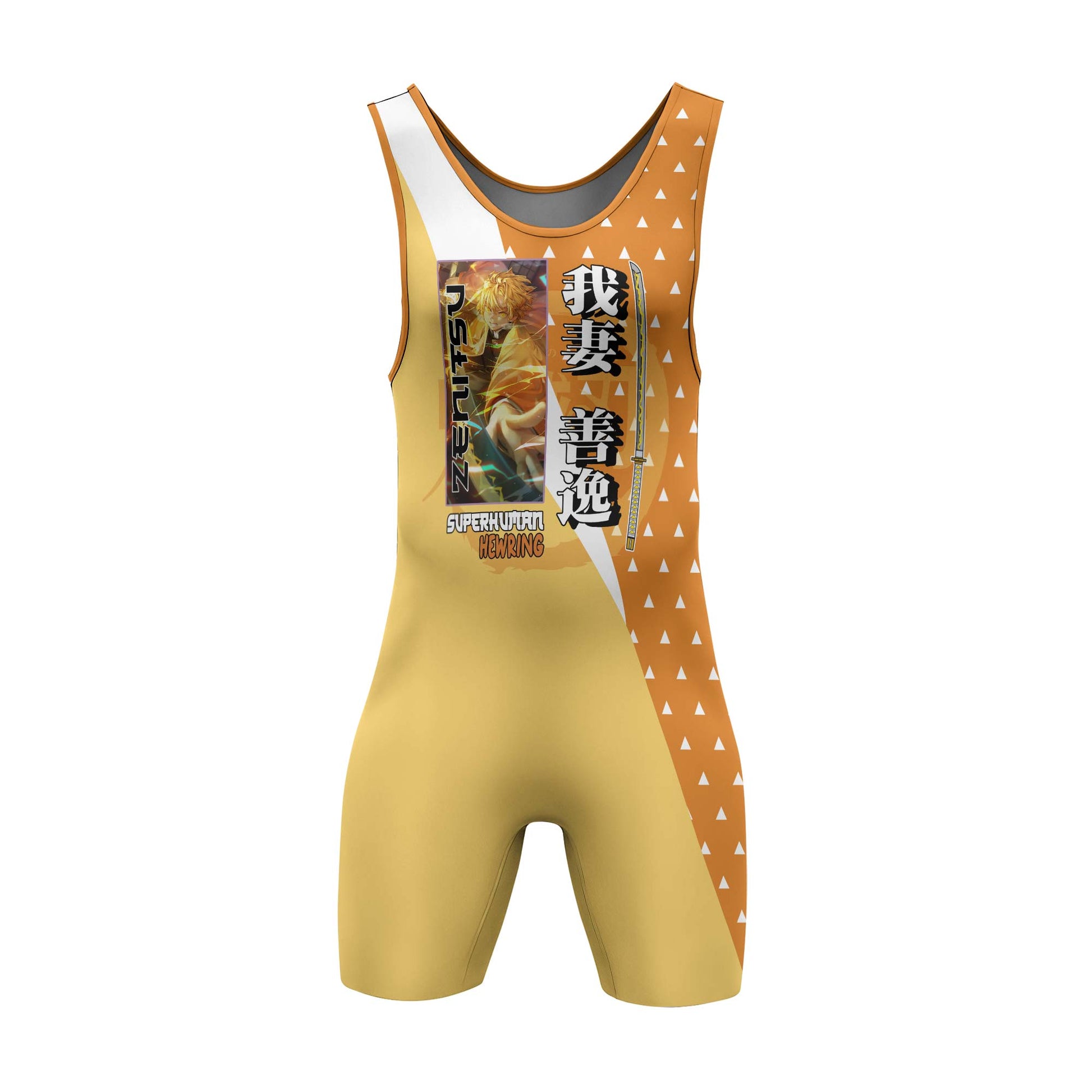Kimetsu no Yaiba Agatsuma Zenitsu Wrestling Singlet