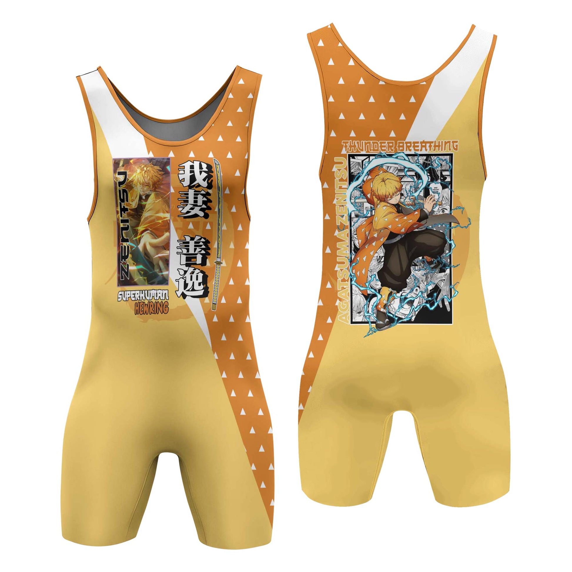 Kimetsu no Yaiba Agatsuma Zenitsu Wrestling Singlet