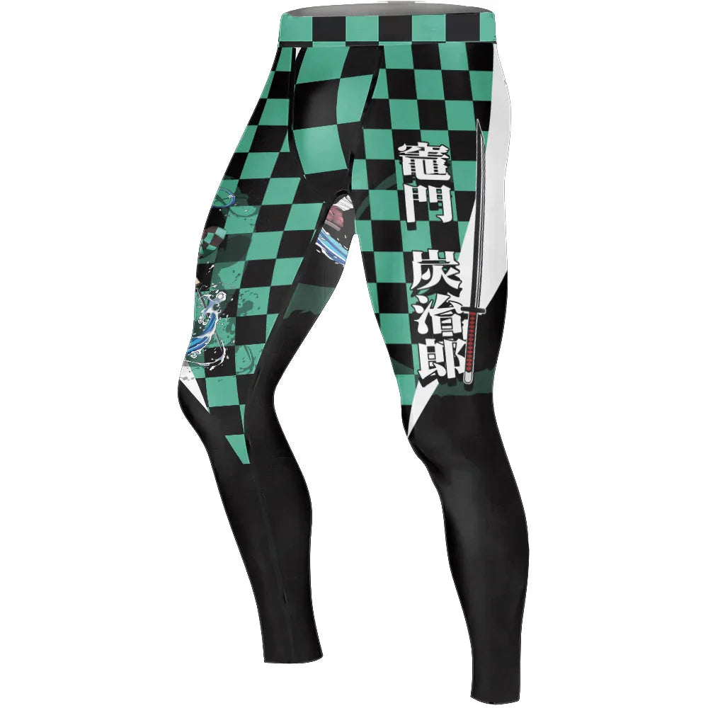 Kimetsu no Yaiba Tanjiro Hinokami Kagura Men's Compression Leggings