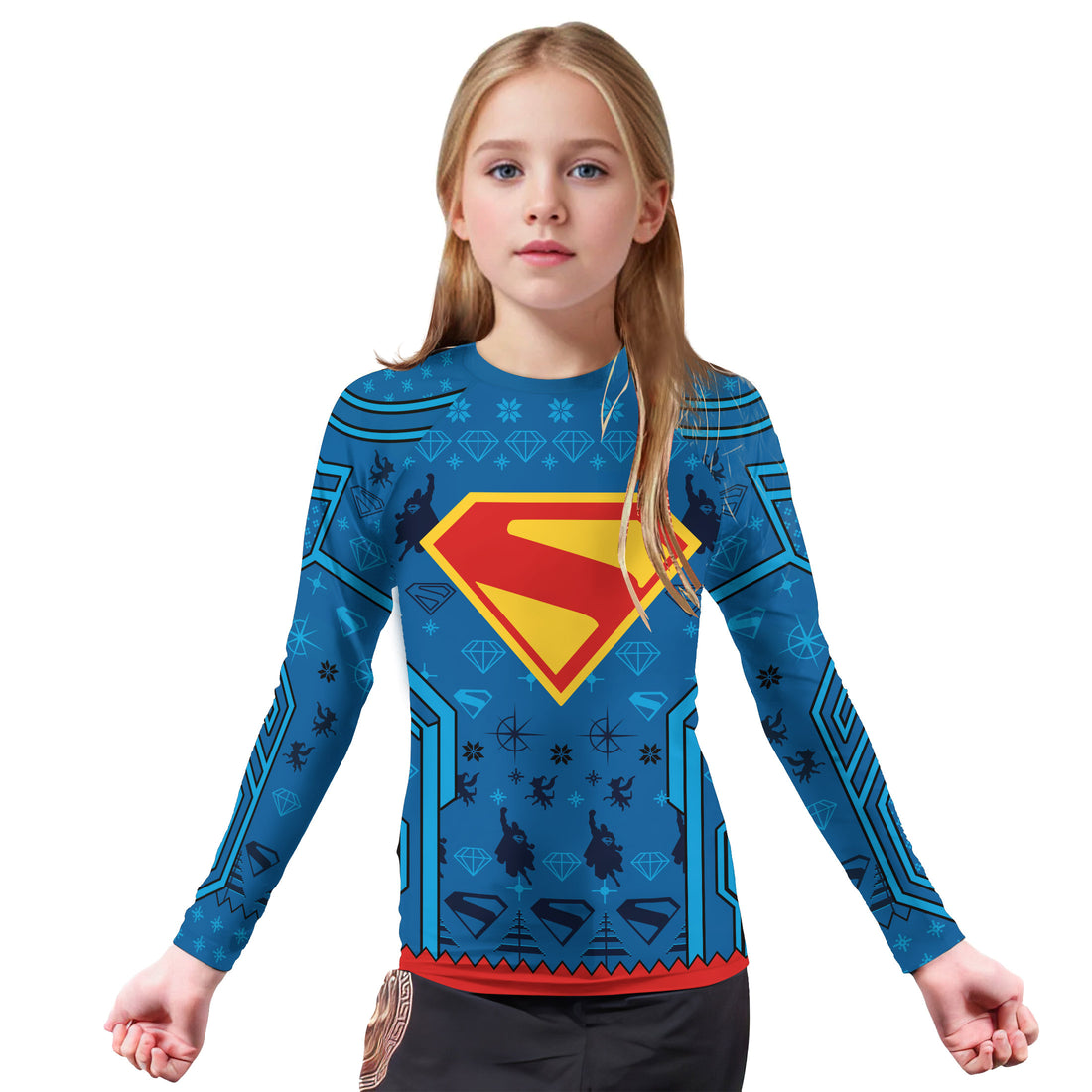 Man of Steel Christmas Kids Rash Guard