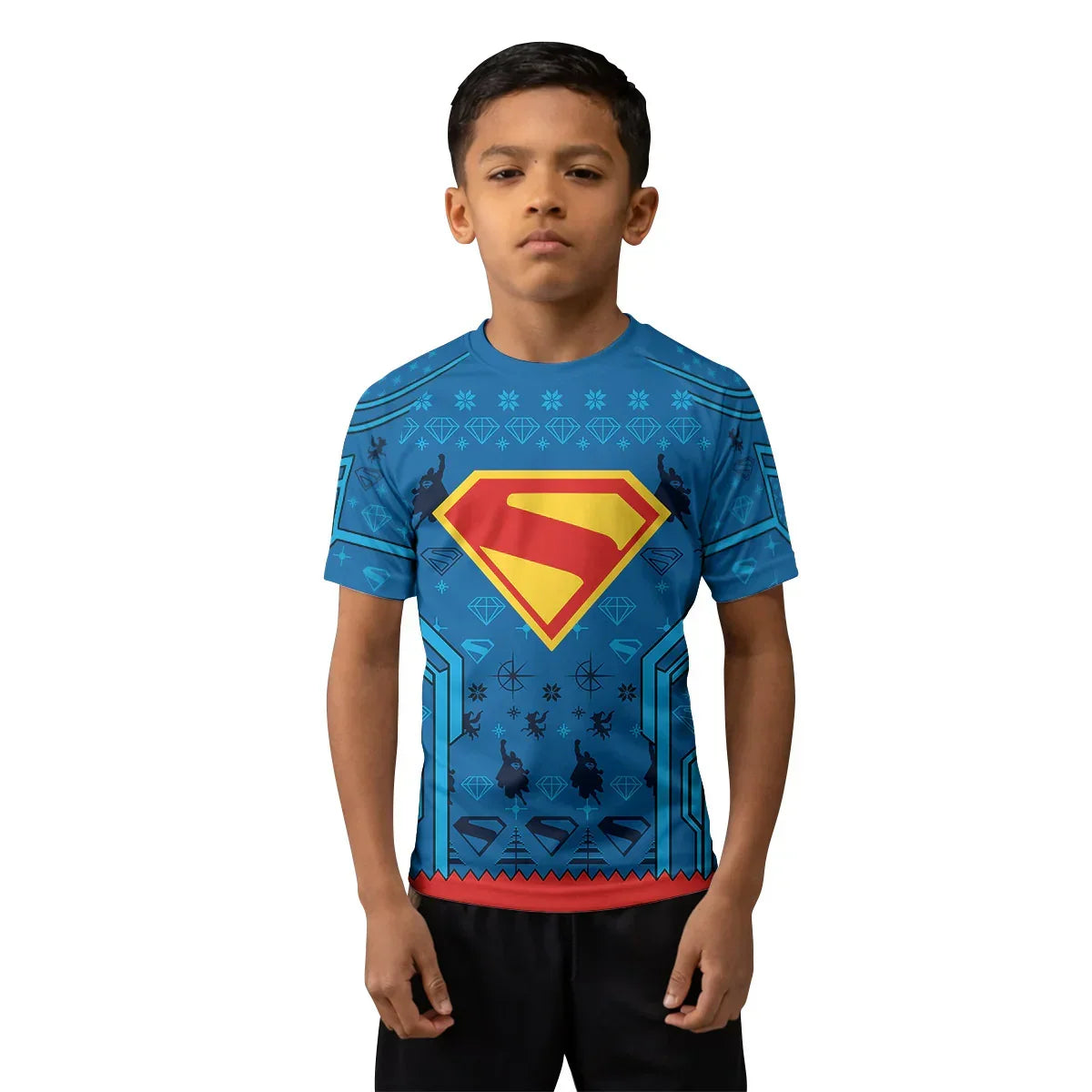 Man of Steel Christmas Kids Rash Guard