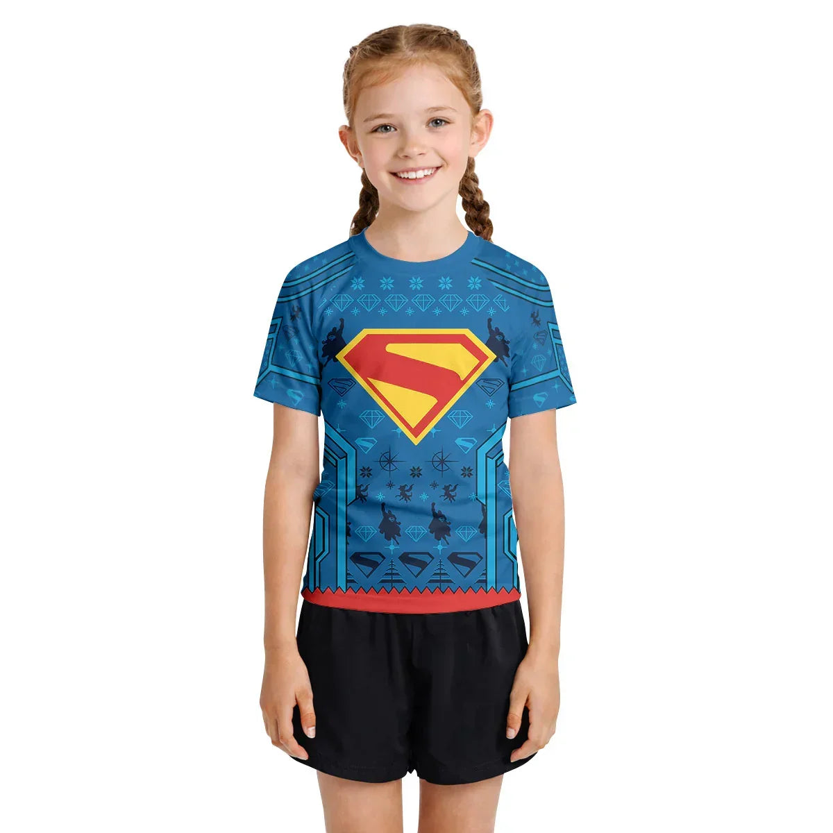 Man of Steel Christmas Kids Rash Guard